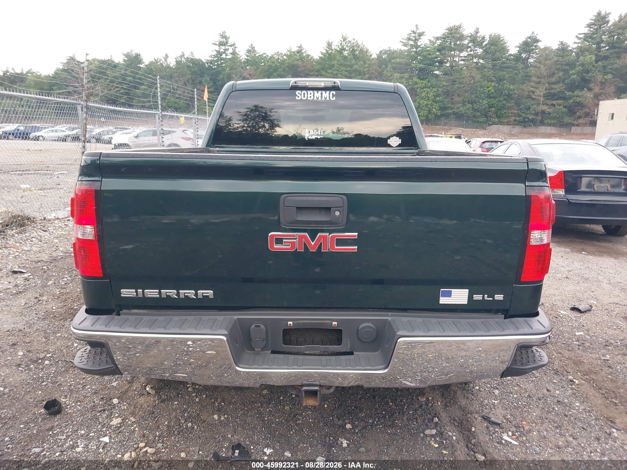 2014 Gmc Sierra 1500 Sle Green vin: 1GTV2UEC5EZ307368