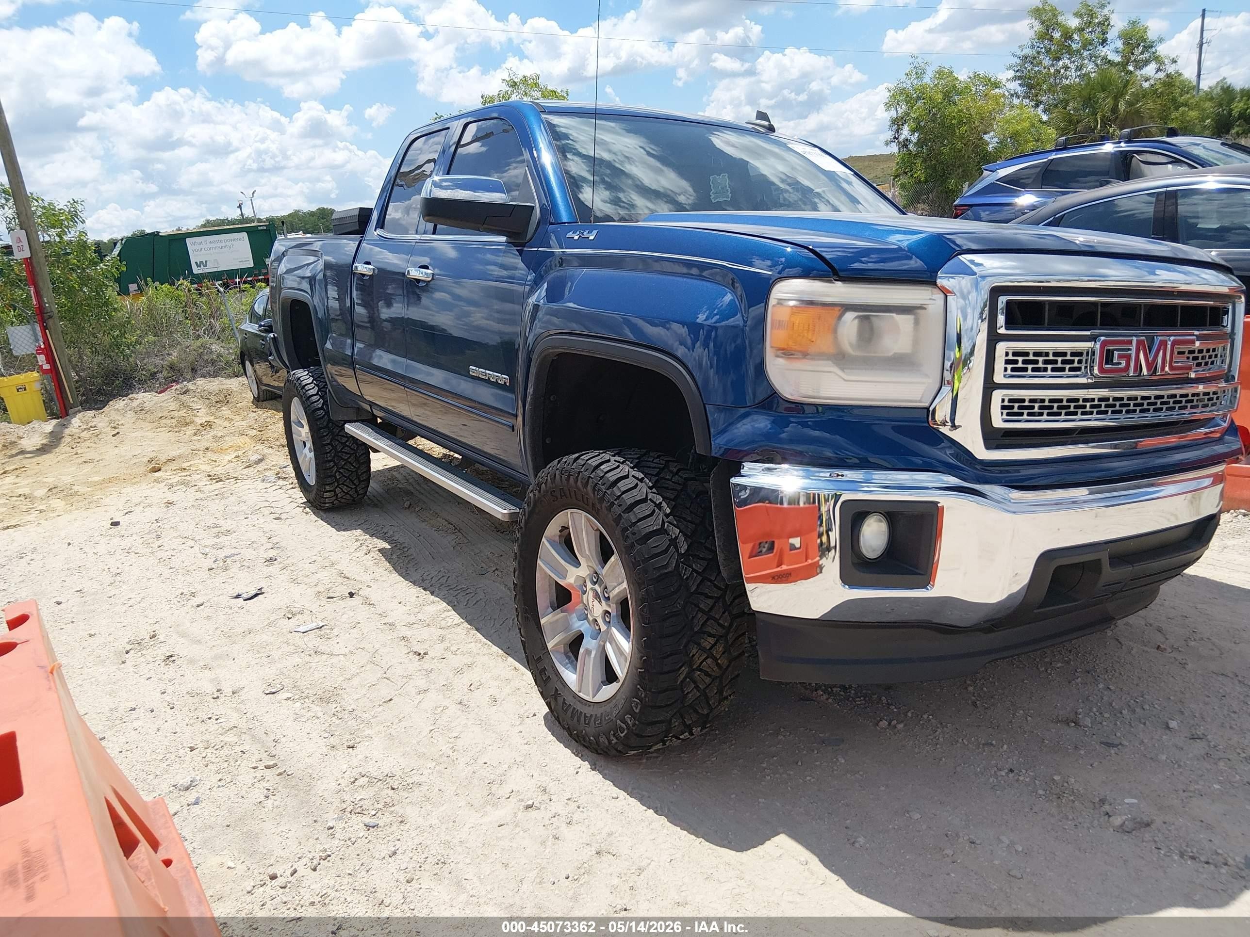 2015 Gmc Sierra 1500 Sle Blue vin: 1GTV2UEC5FZ168053