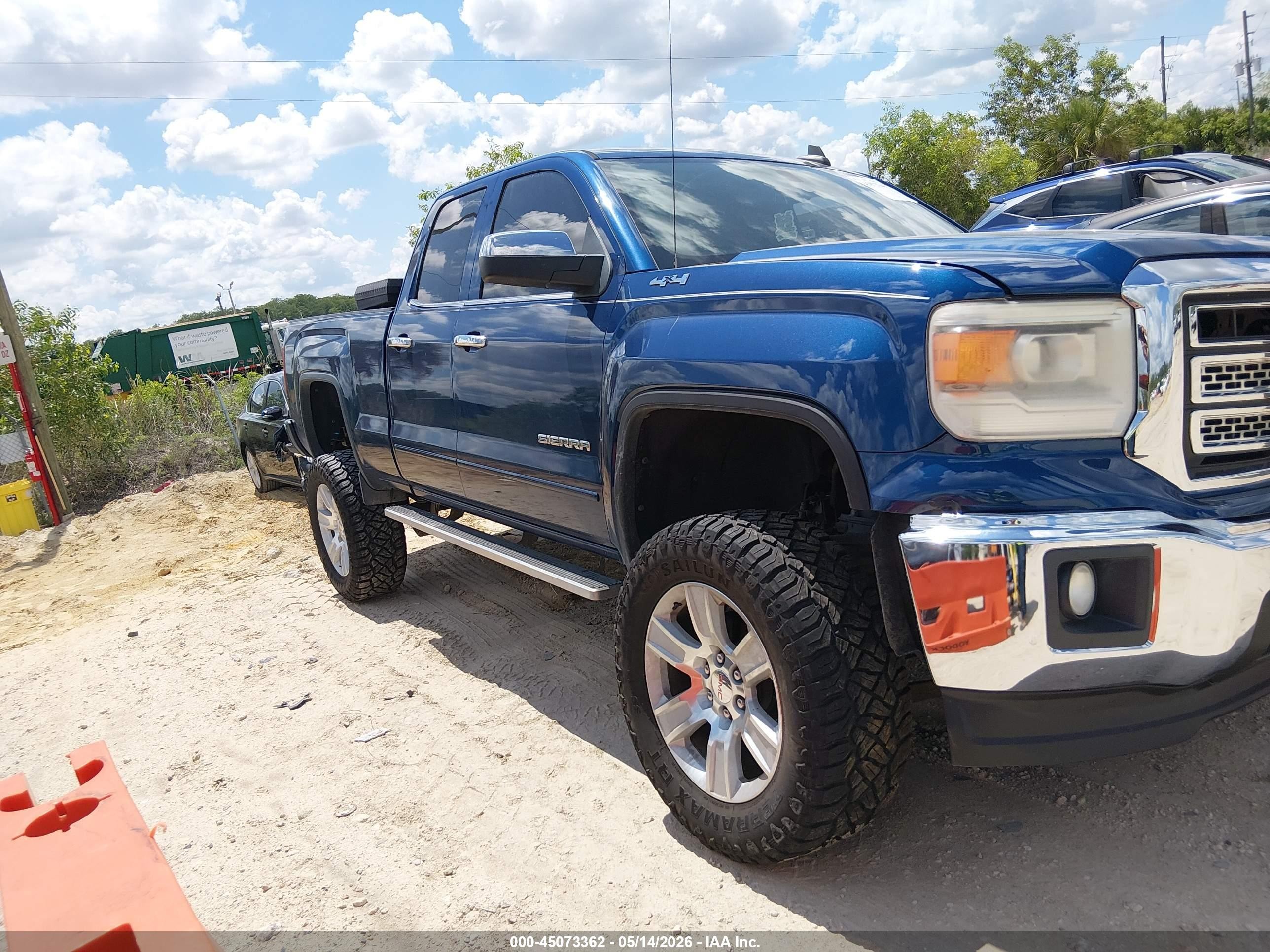 2015 Gmc Sierra 1500 Sle Blue vin: 1GTV2UEC5FZ168053
