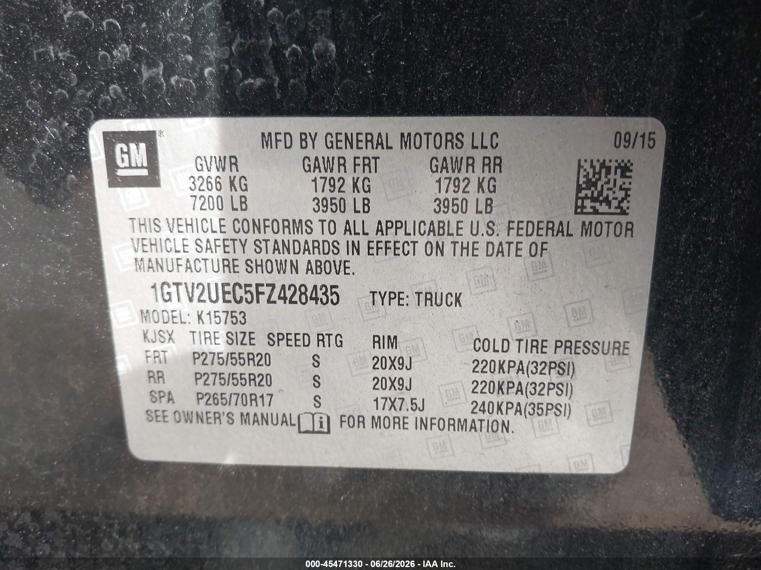 2015 Gmc Sierra 1500 Sle Black vin: 1GTV2UEC5FZ428435
