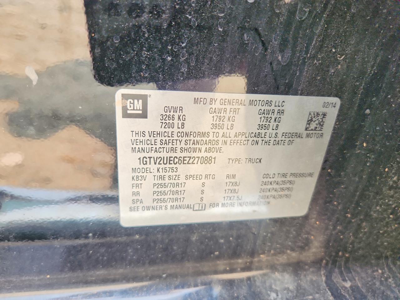 2014 Gmc Sierra K1500 Sle Черный vin: 1GTV2UEC6EZ270881