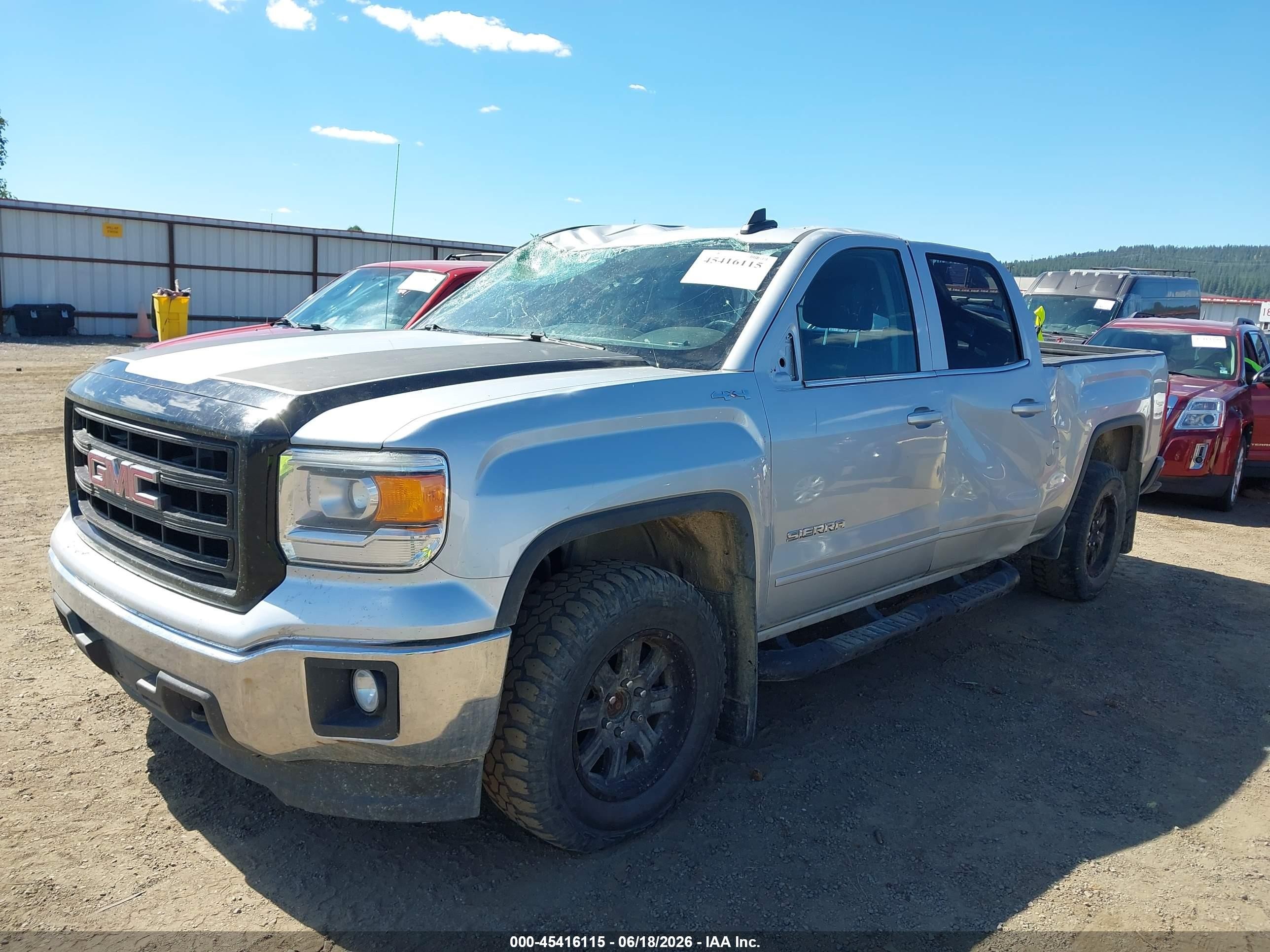 2015 Gmc Sierra 1500 Sle Silver vin: 1GTV2UEC6FZ204946