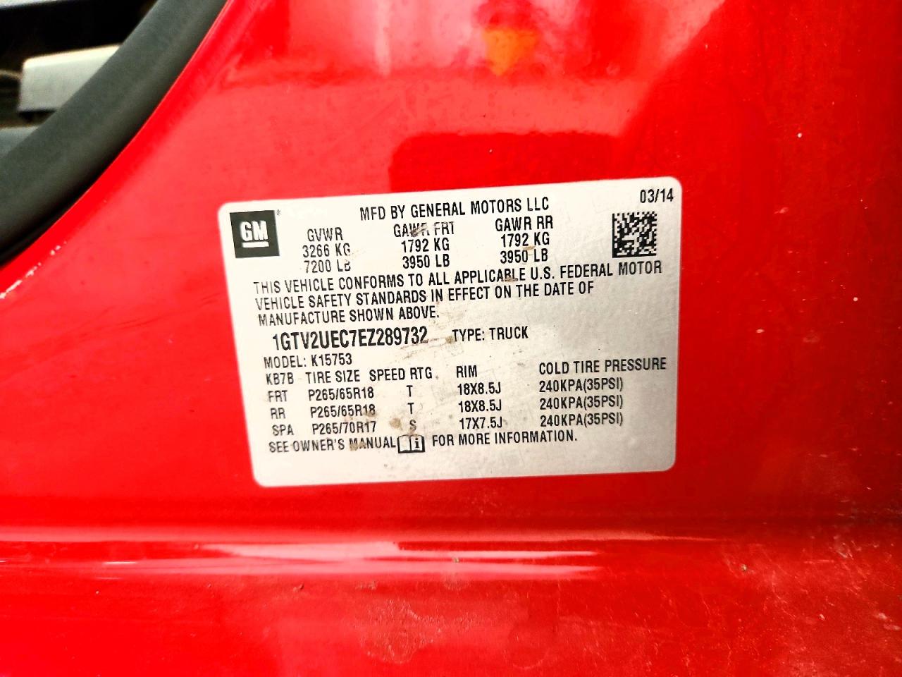 2014 Gmc Sierra K1500 Sle Красный vin: 1GTV2UEC7EZ289732