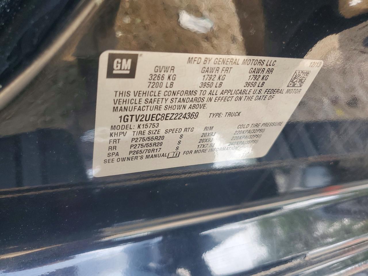 2014 Gmc Sierra K1500 Sle Черный vin: 1GTV2UEC8EZ224369