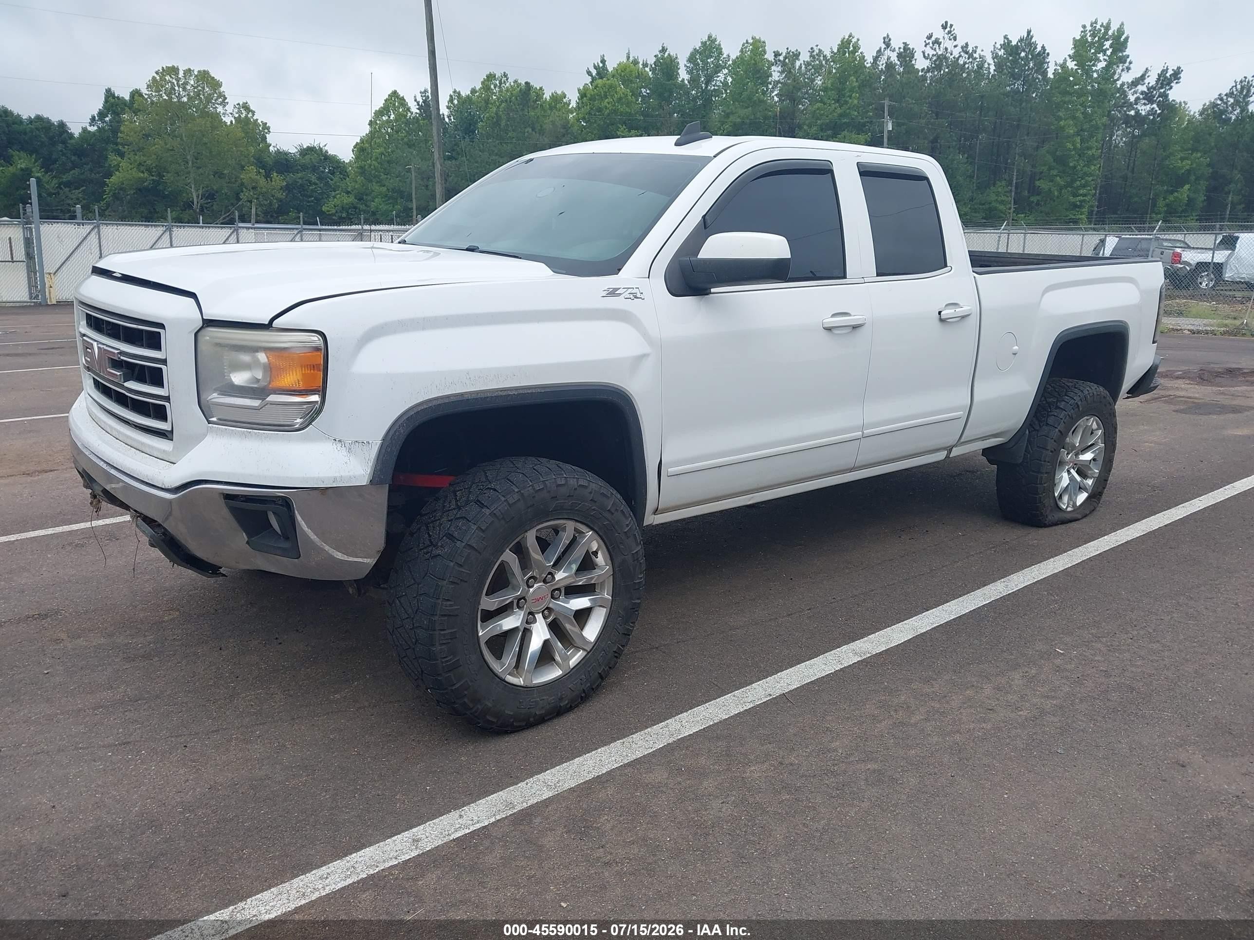 2015 Gmc Sierra 1500 Sle White vin: 1GTV2UEC8FZ170458