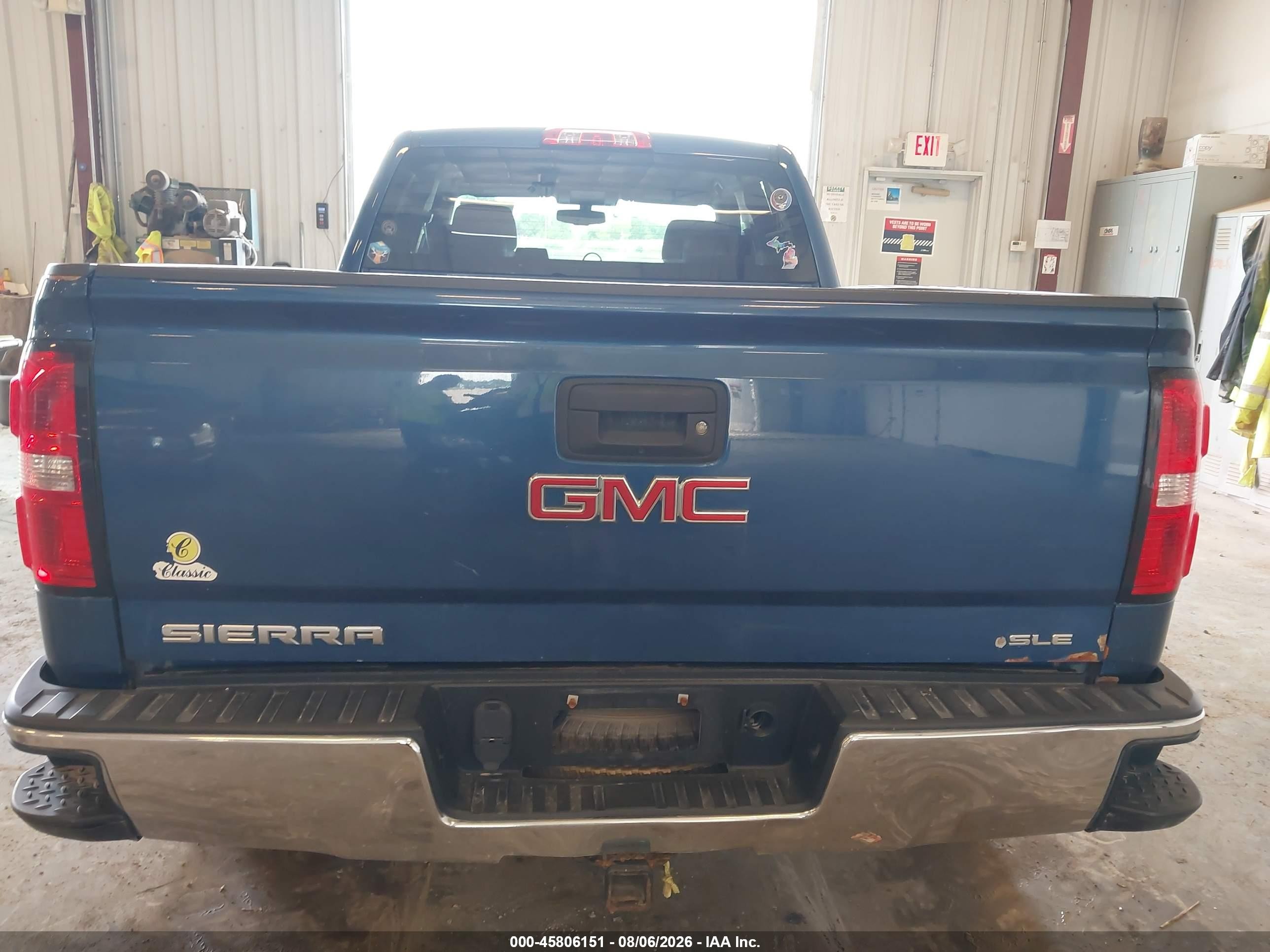 2015 Gmc Sierra 1500 Sle Blue vin: 1GTV2UEC8FZ361345