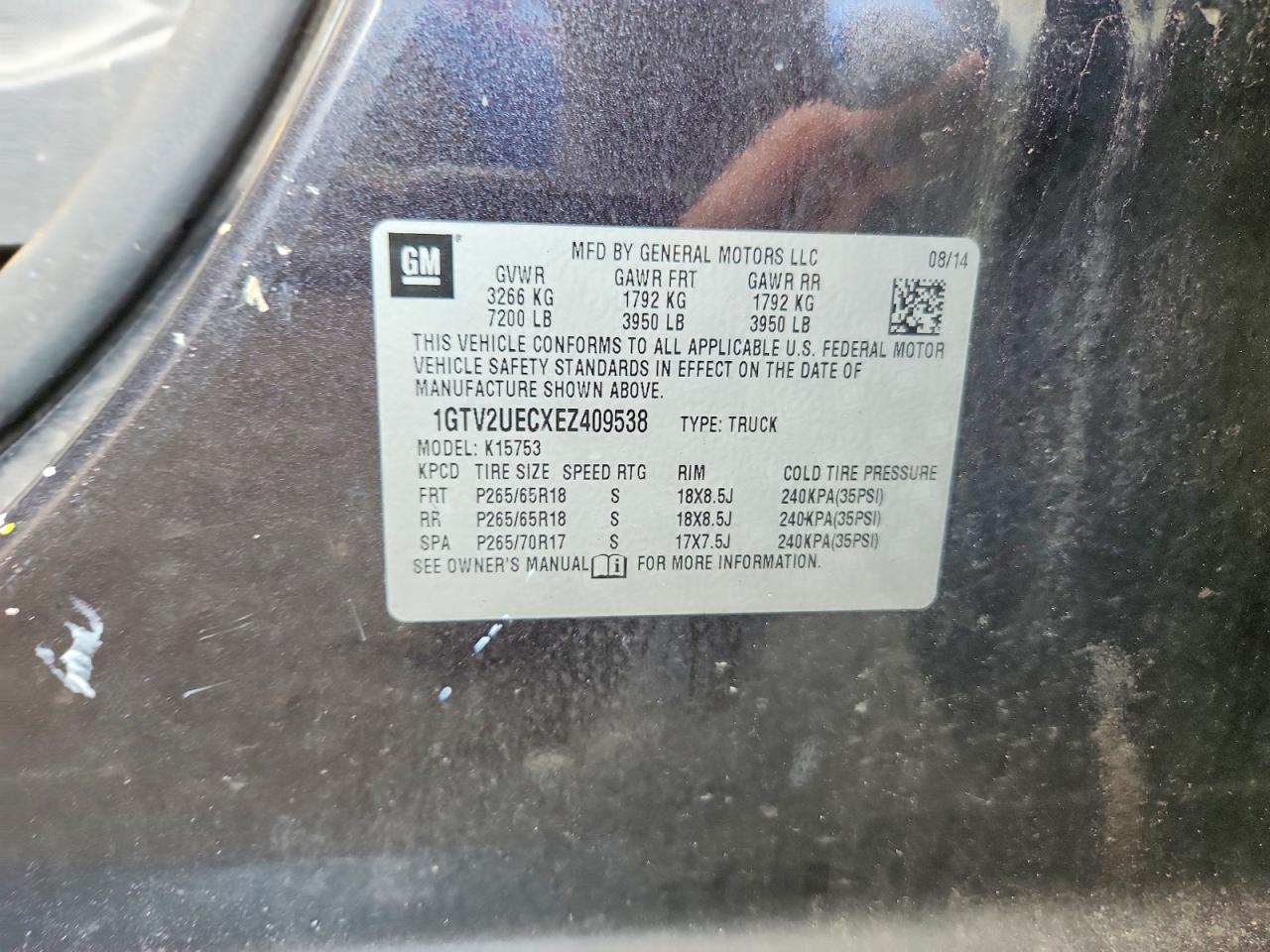 2014 Gmc Sierra K1500 Sle Gray vin: 1GTV2UECXEZ409538