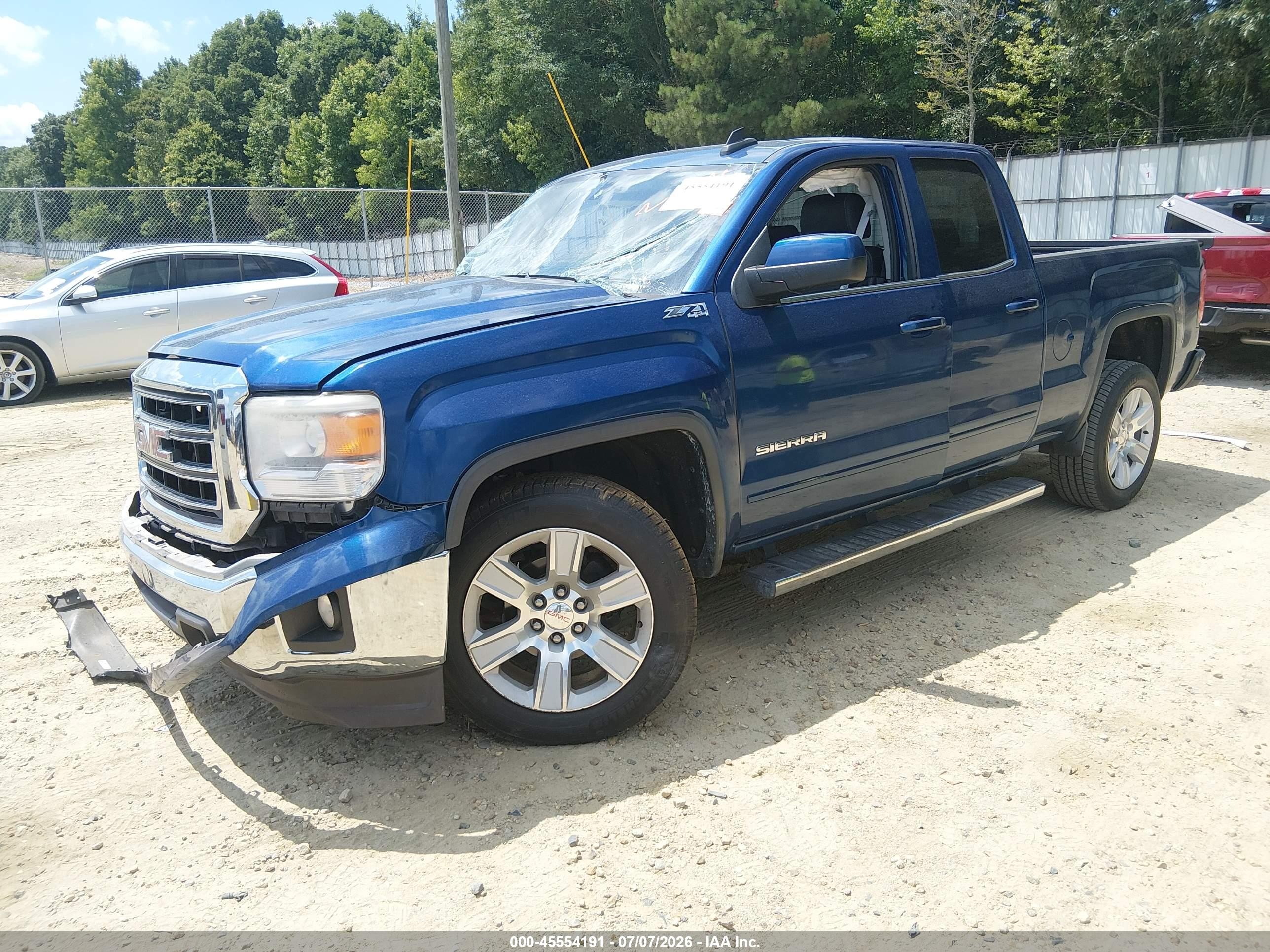 2015 Gmc Sierra 1500 Sle Blue vin: 1GTV2UECXFZ268133