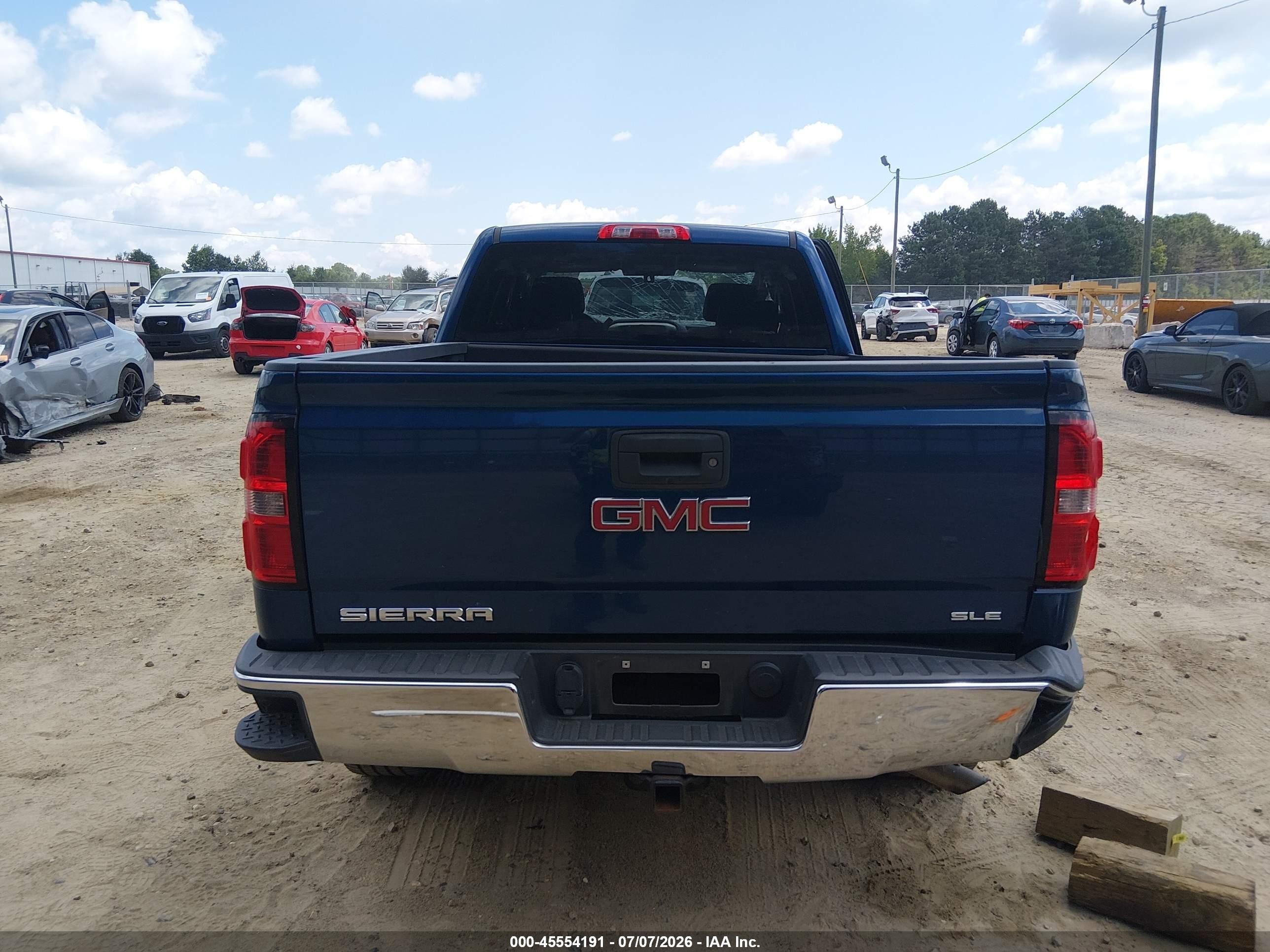 2015 Gmc Sierra 1500 Sle Blue vin: 1GTV2UECXFZ268133