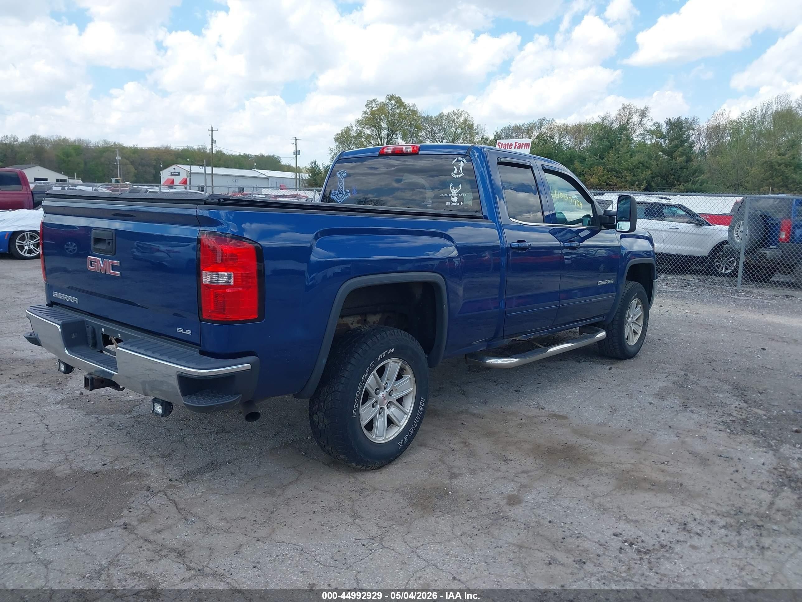 2015 Gmc Sierra 1500 Sle Blue vin: 1GTV2UEH6FZ355653