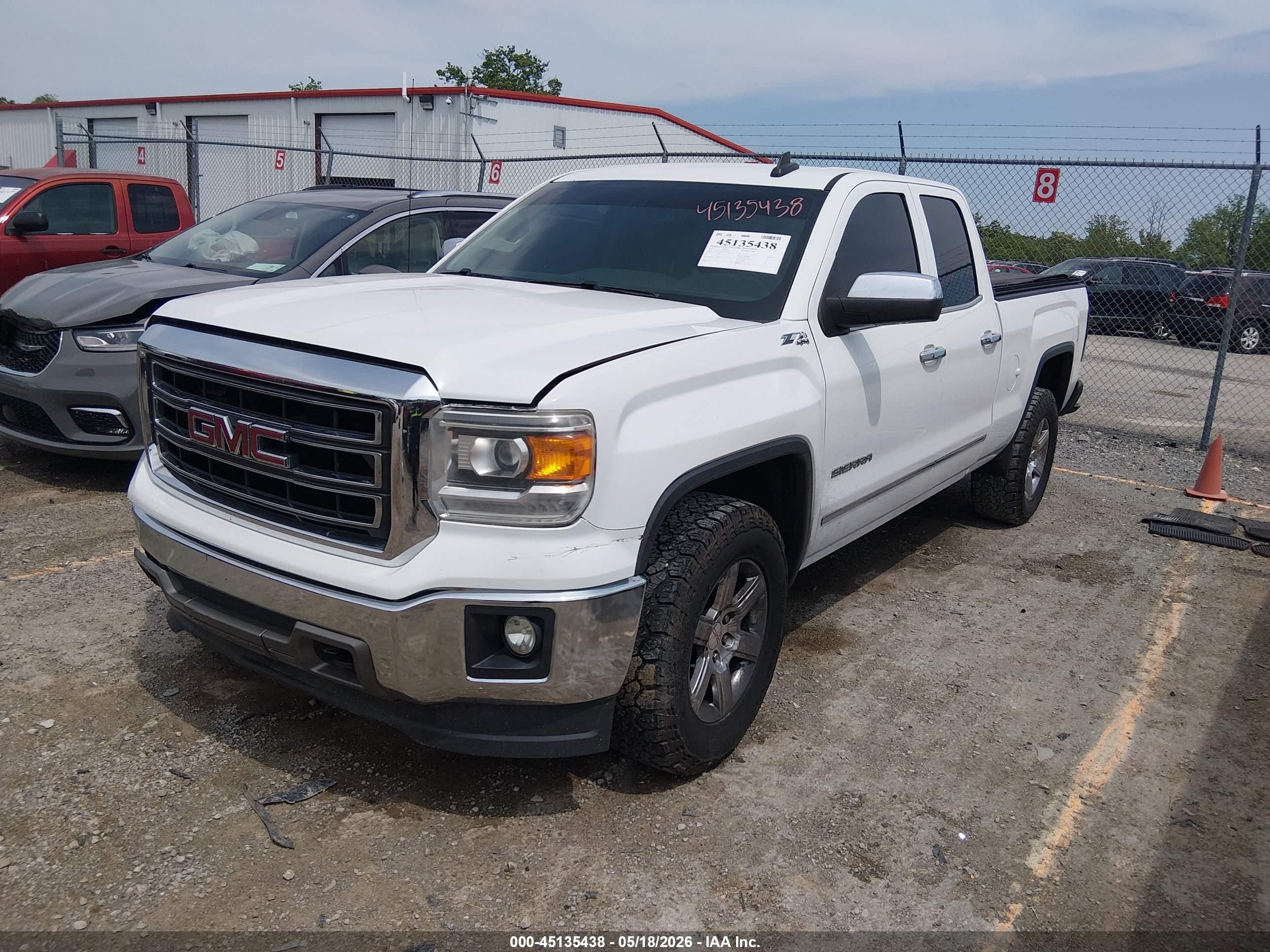 2015 Gmc Sierra 1500 Slt White vin: 1GTV2VEC2FZ342604