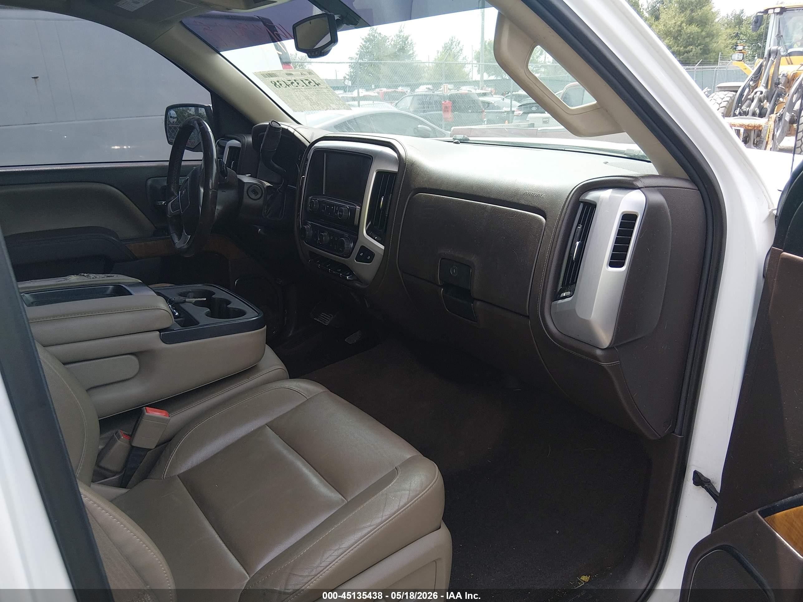 2015 Gmc Sierra 1500 Slt White vin: 1GTV2VEC2FZ342604