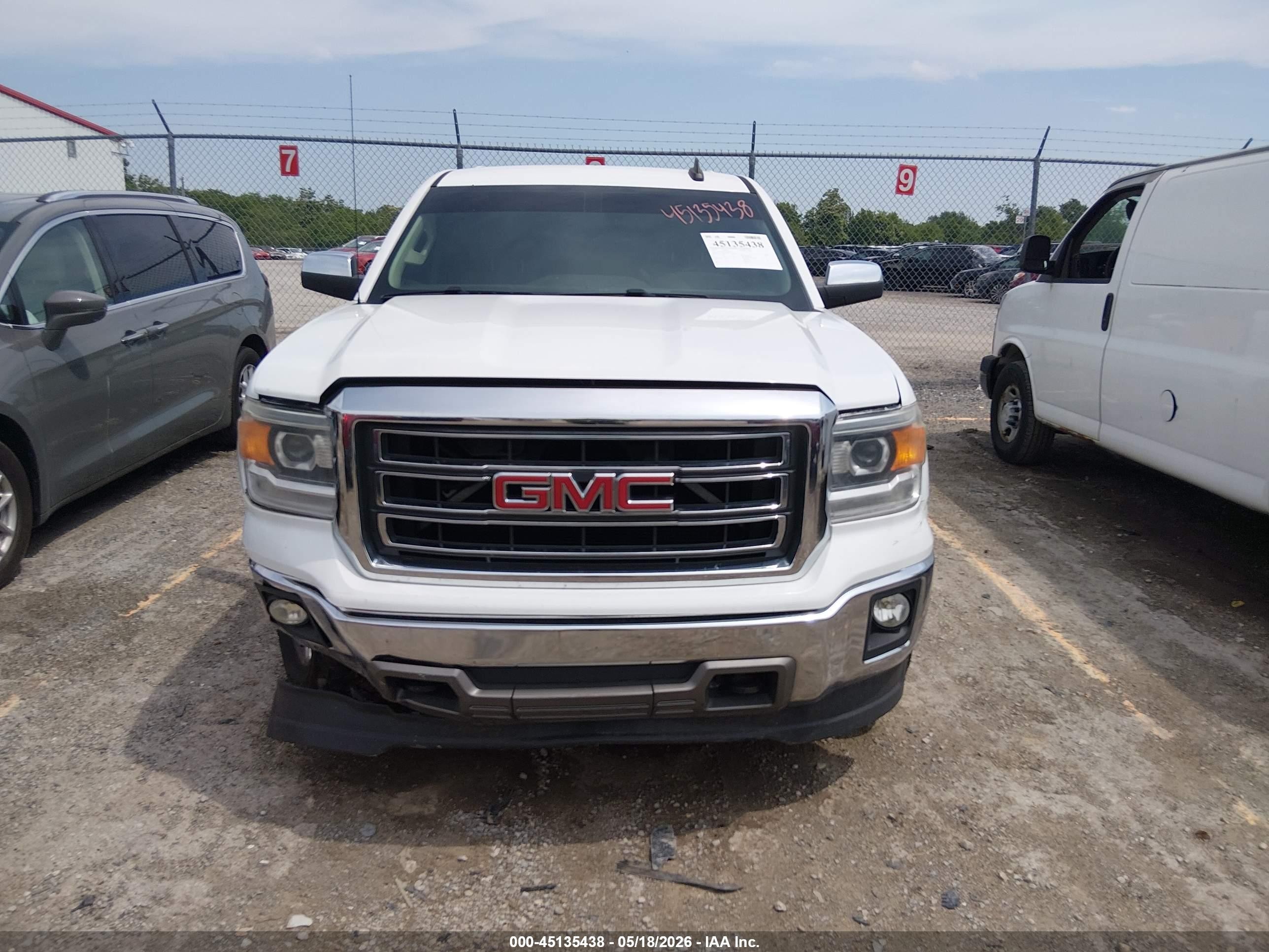 2015 Gmc Sierra 1500 Slt White vin: 1GTV2VEC2FZ342604