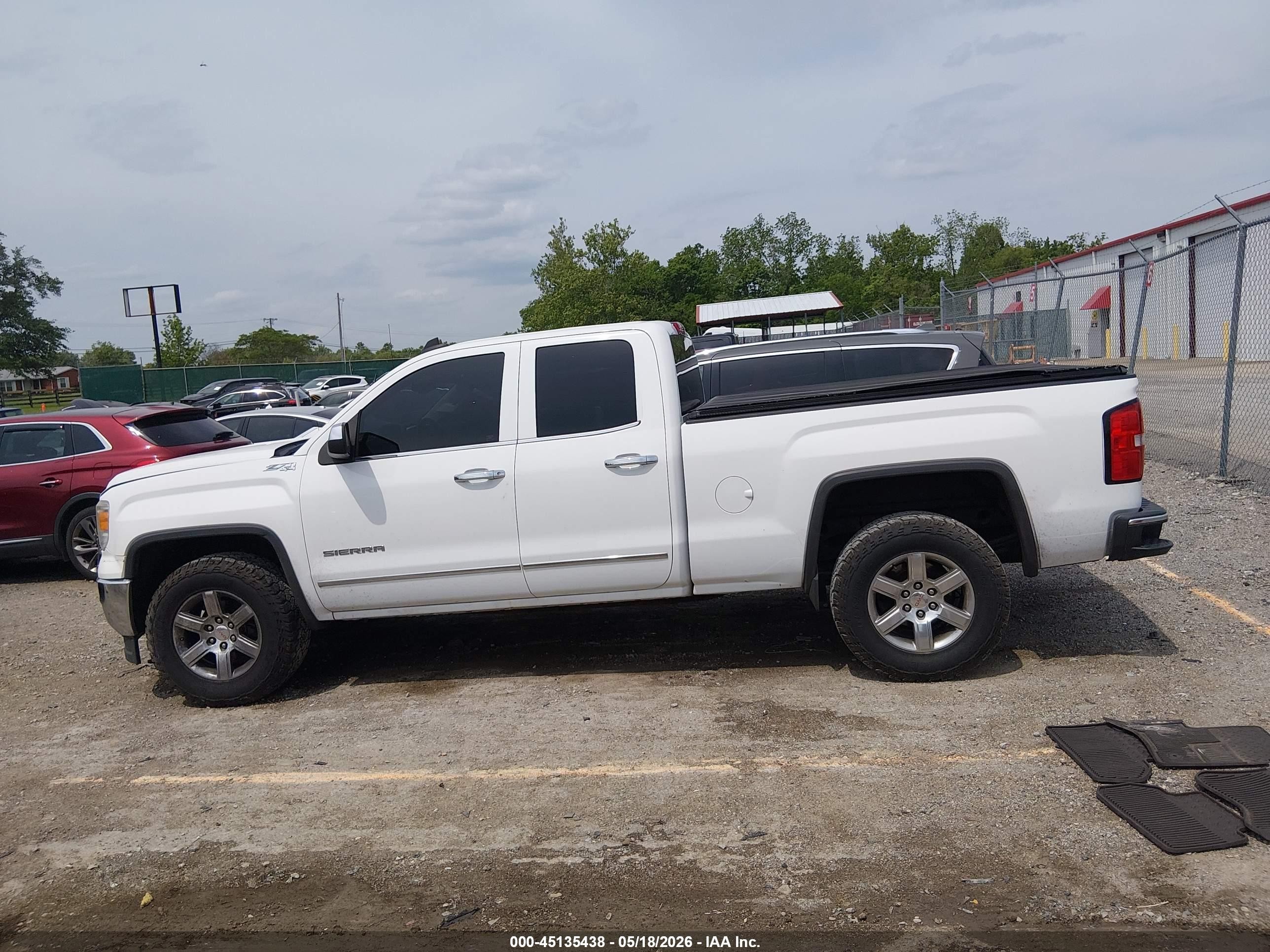 2015 Gmc Sierra 1500 Slt White vin: 1GTV2VEC2FZ342604