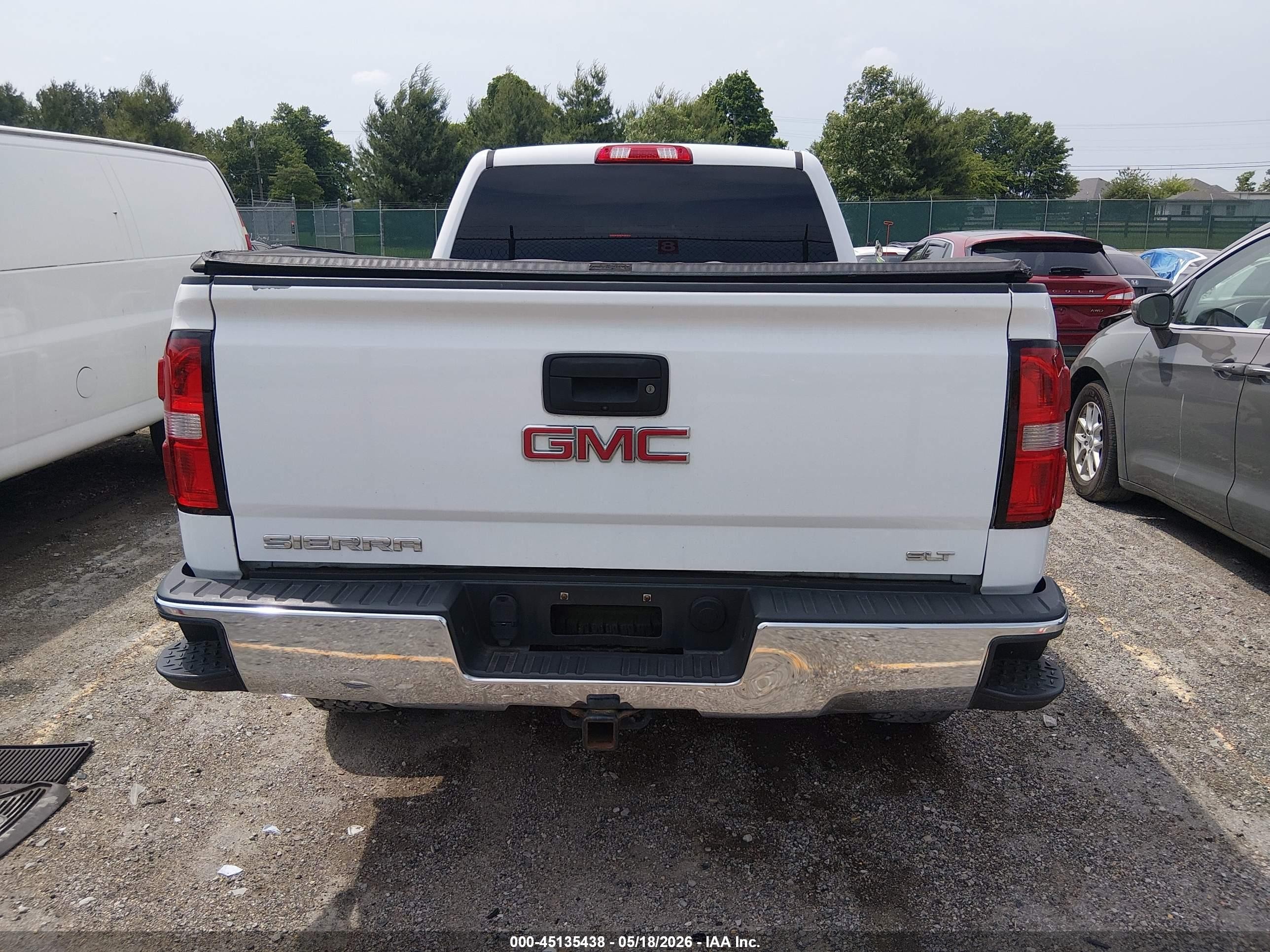 2015 Gmc Sierra 1500 Slt White vin: 1GTV2VEC2FZ342604