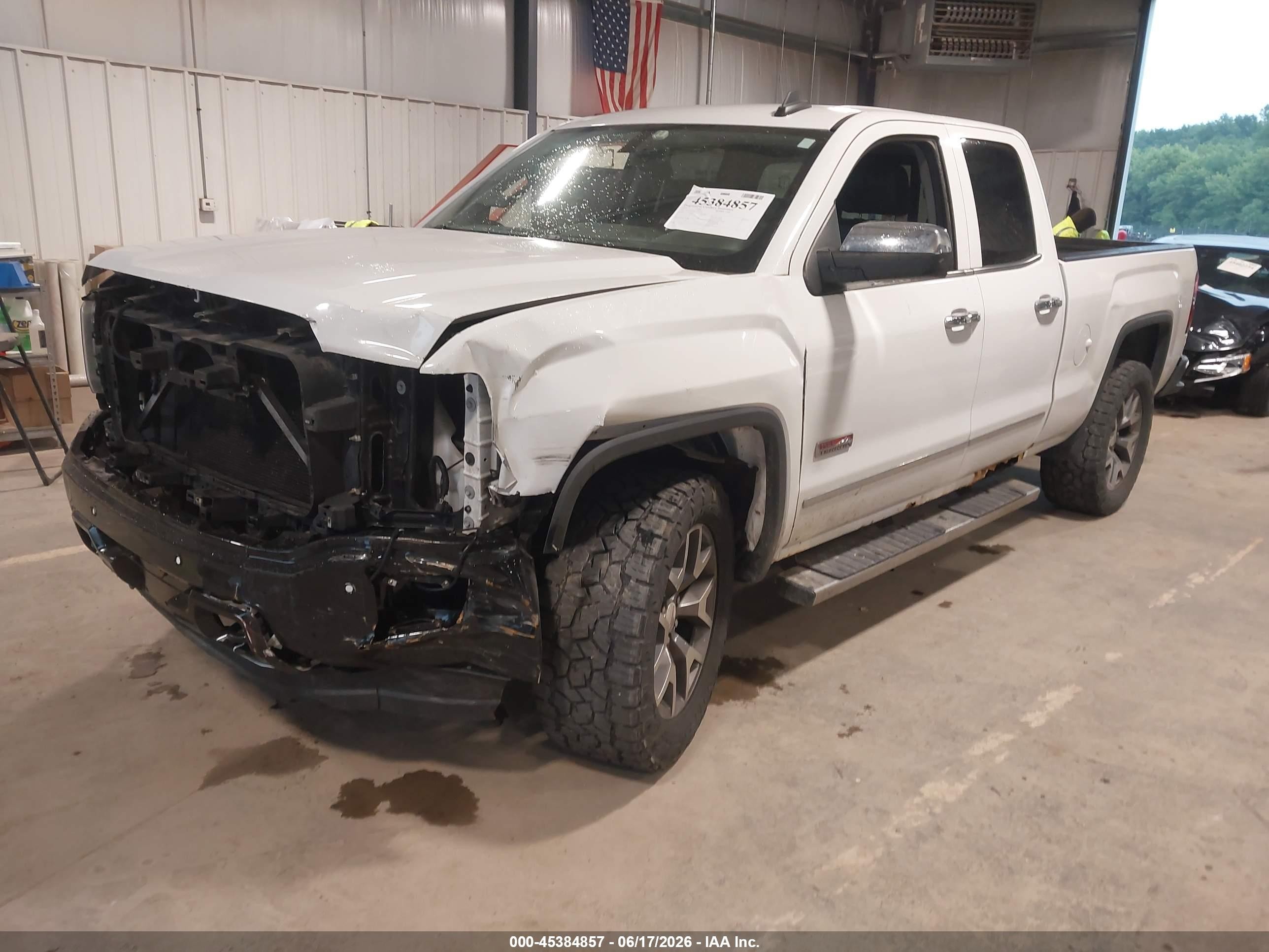 2015 Gmc Sierra 1500 Slt White vin: 1GTV2VEC4FZ356200