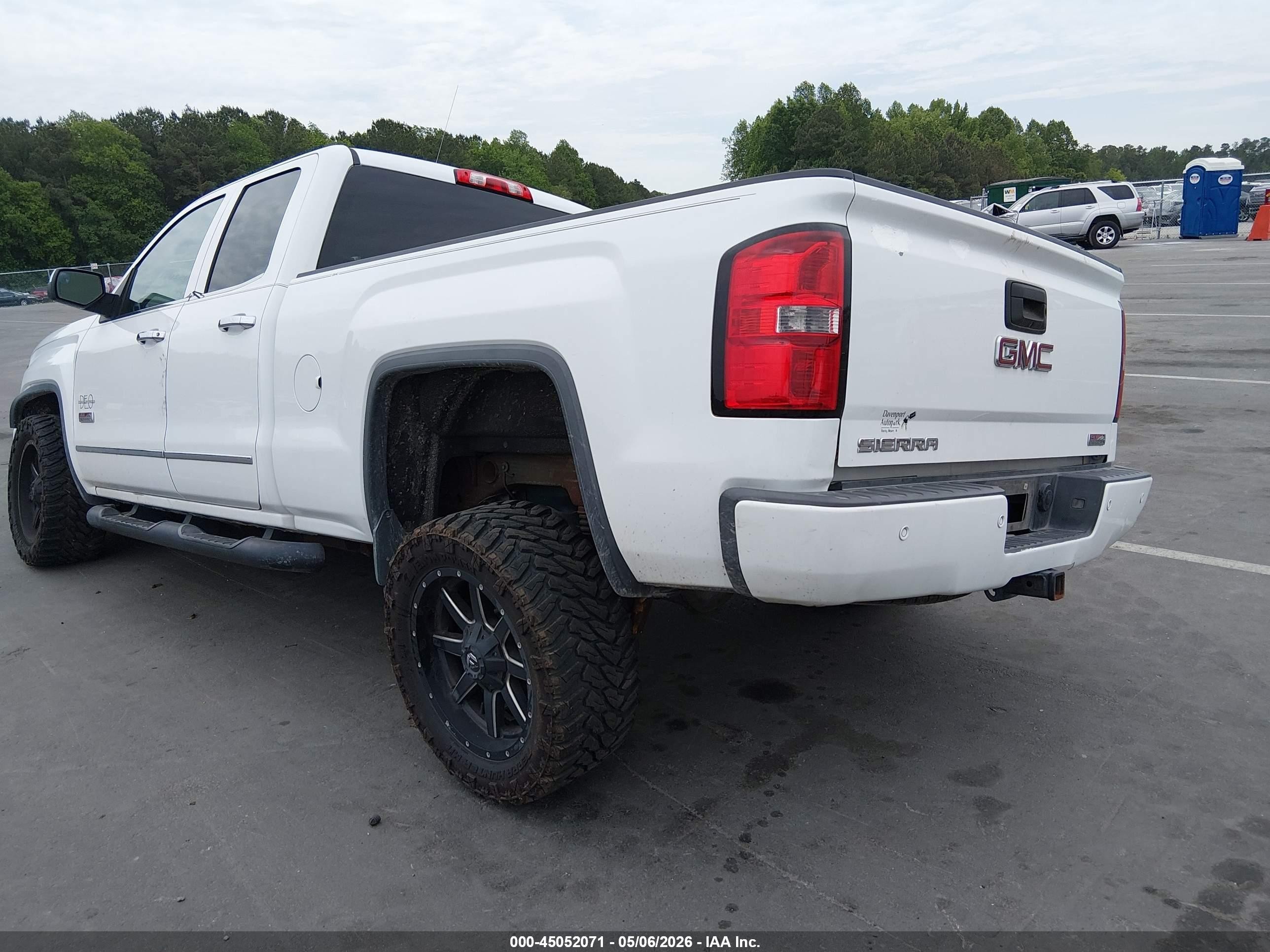 2014 Gmc Sierra 1500 Slt White vin: 1GTV2VEC5EZ127216