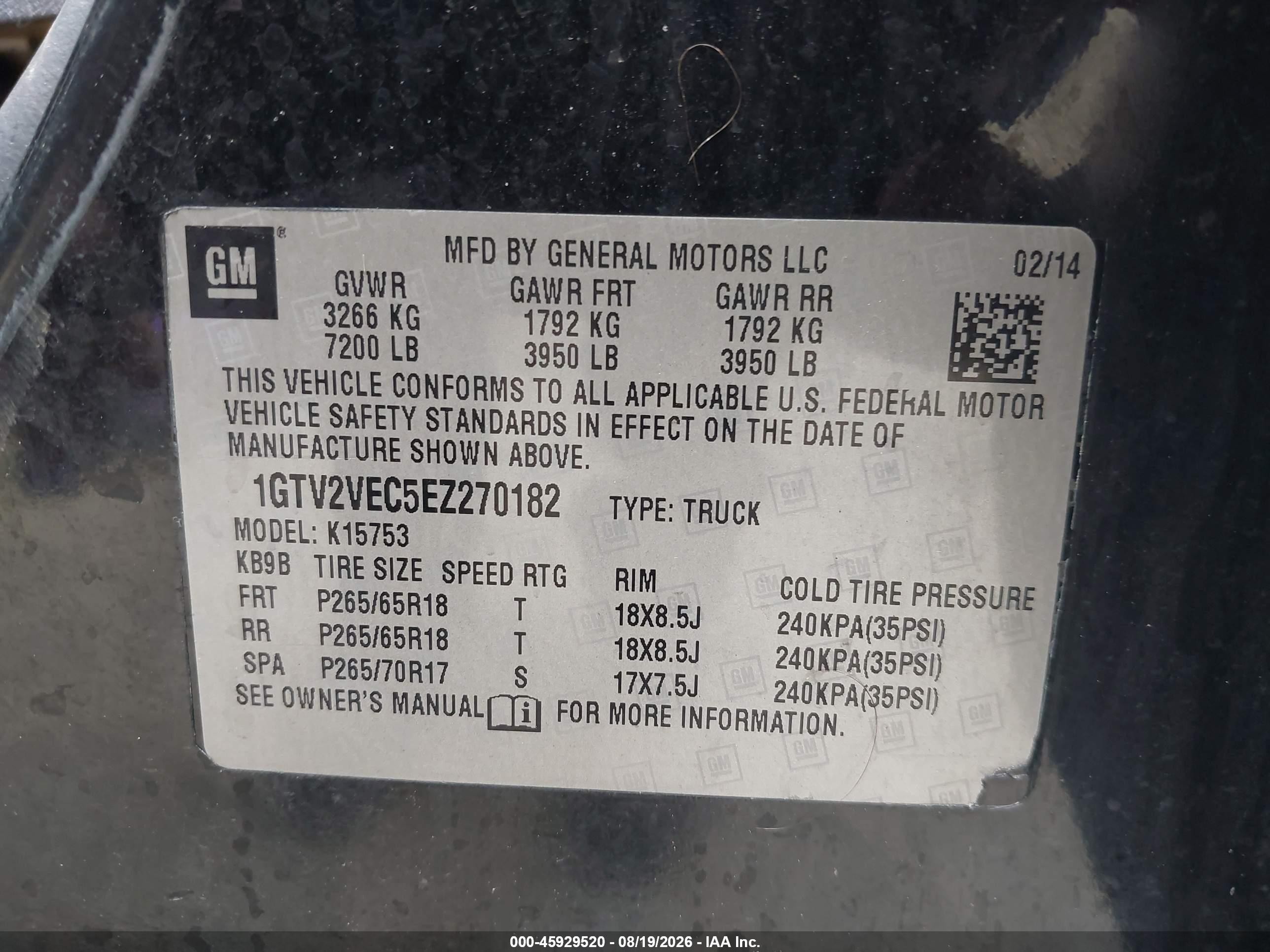2014 Gmc Sierra 1500 Slt Черный vin: 1GTV2VEC5EZ270182