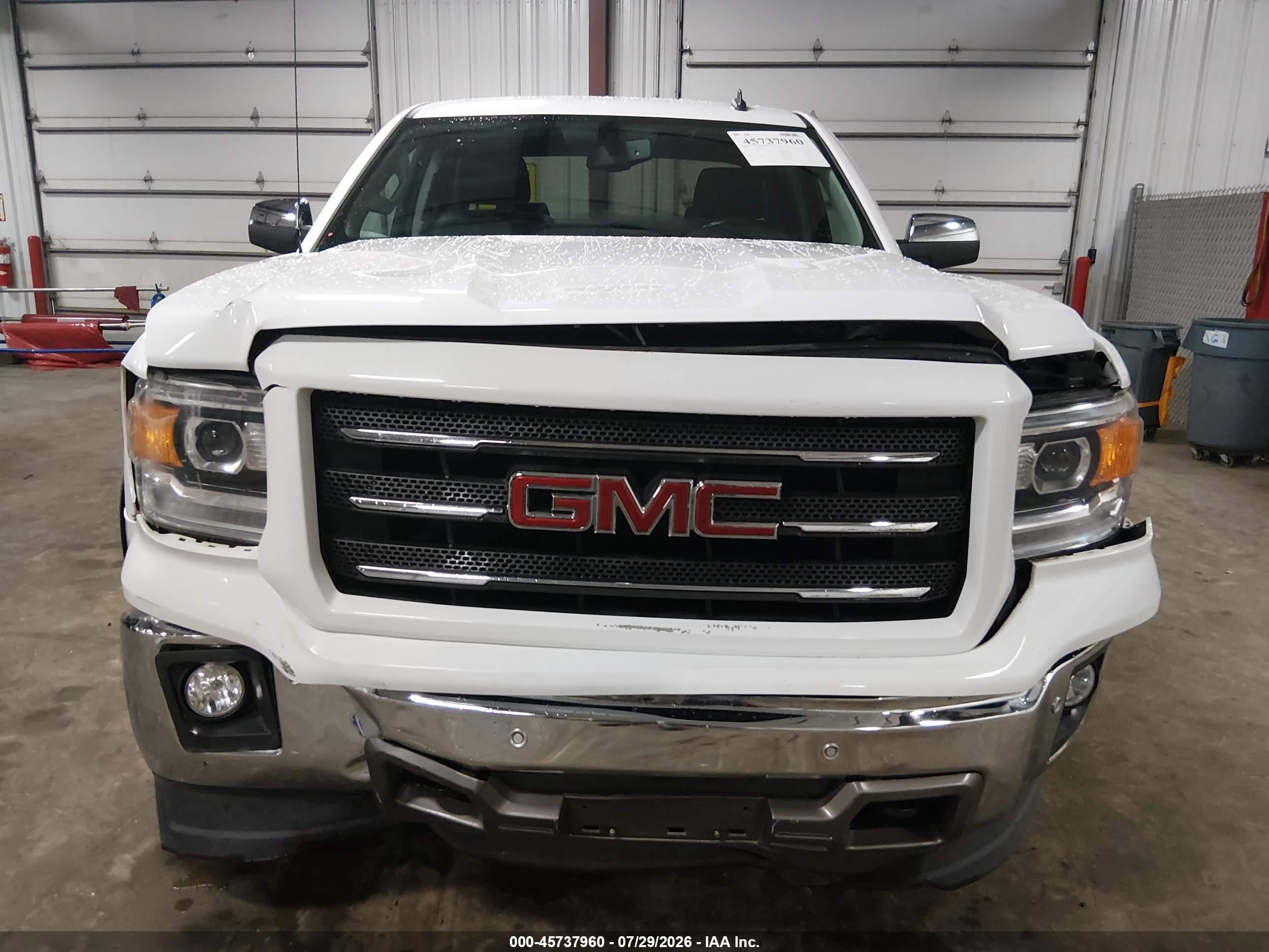 2014 Gmc Sierra 1500 Slt White vin: 1GTV2VEC6EZ211352