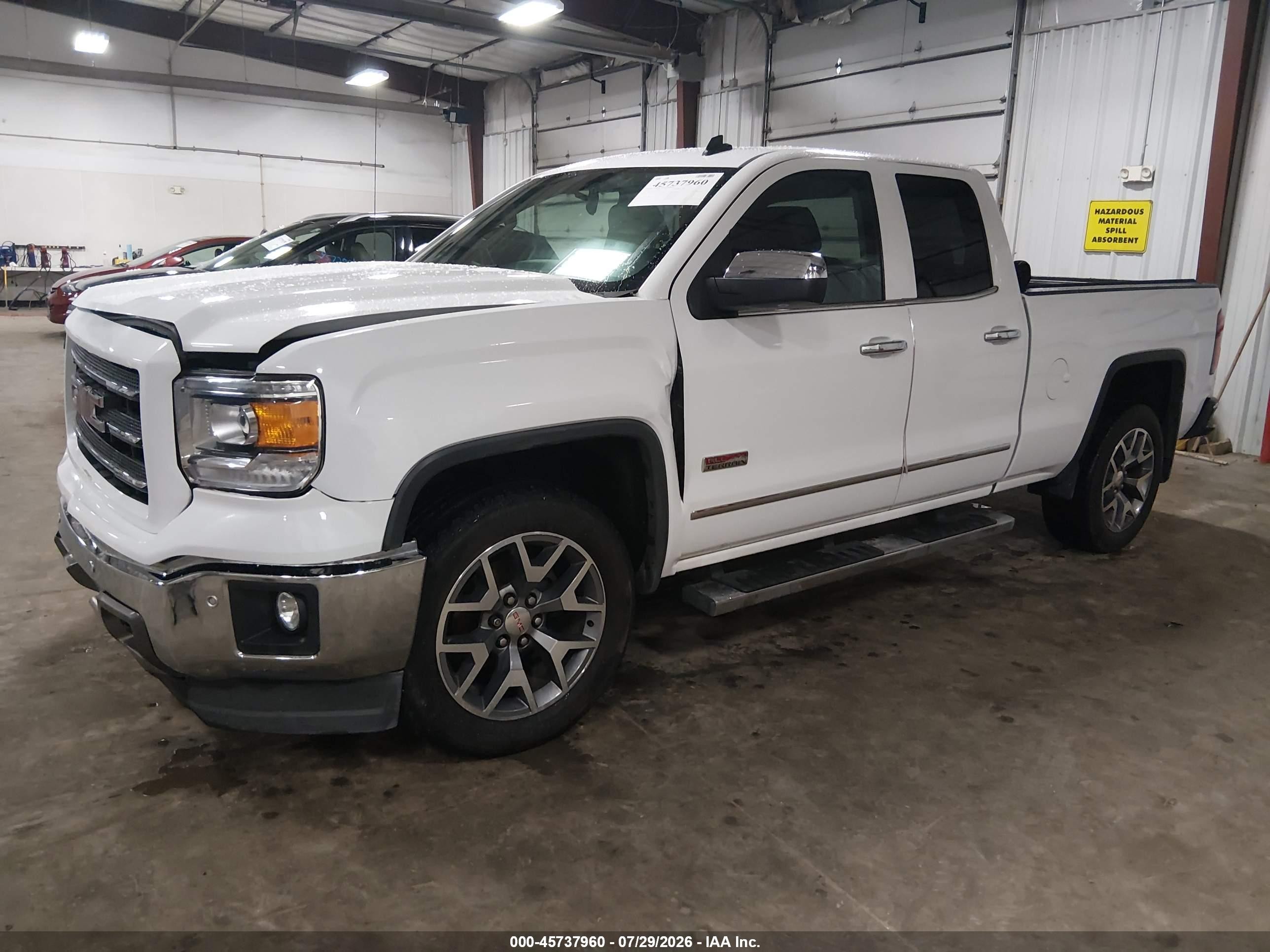 2014 Gmc Sierra 1500 Slt White vin: 1GTV2VEC6EZ211352