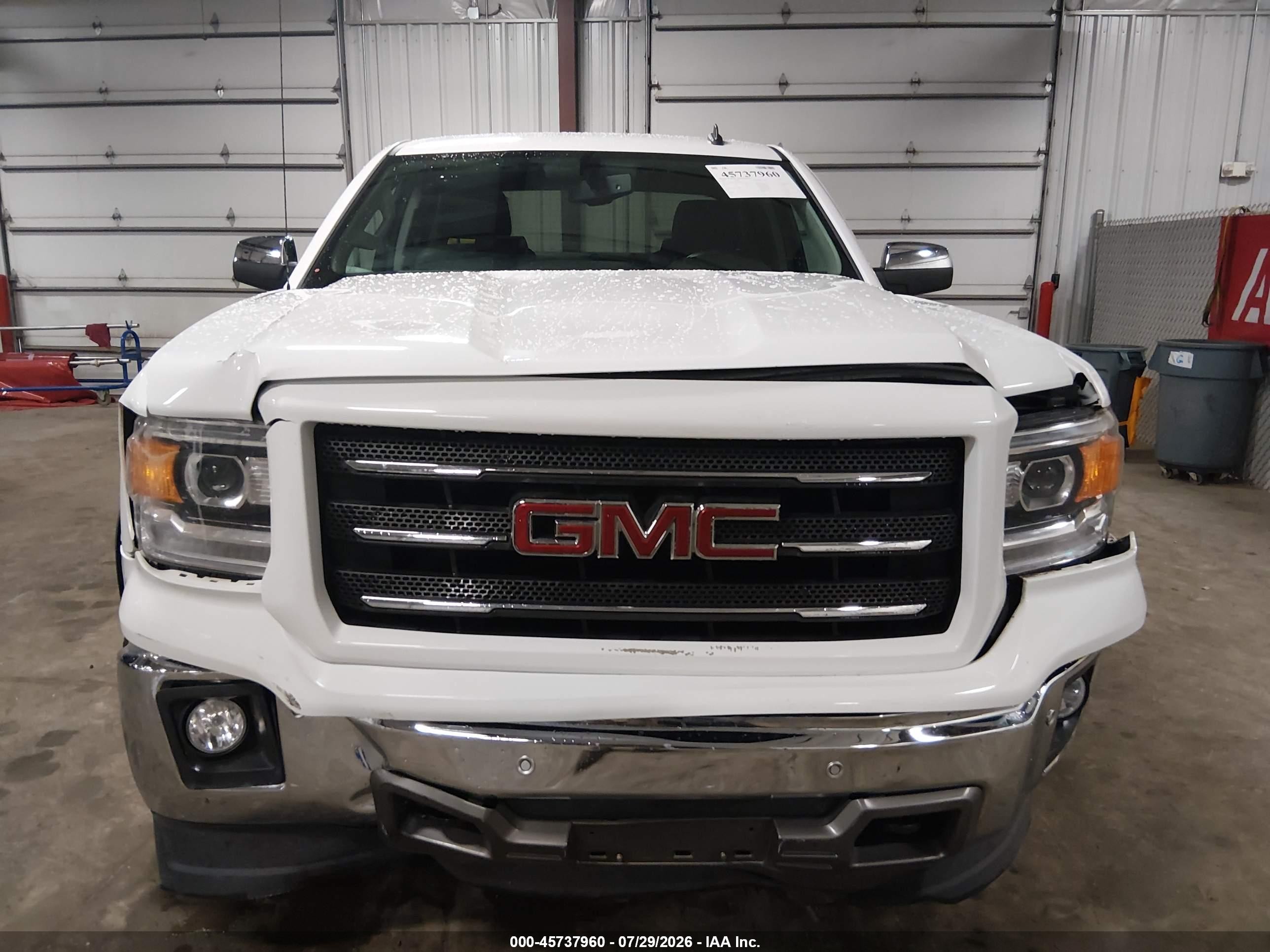 2014 Gmc Sierra 1500 Slt White vin: 1GTV2VEC6EZ211352