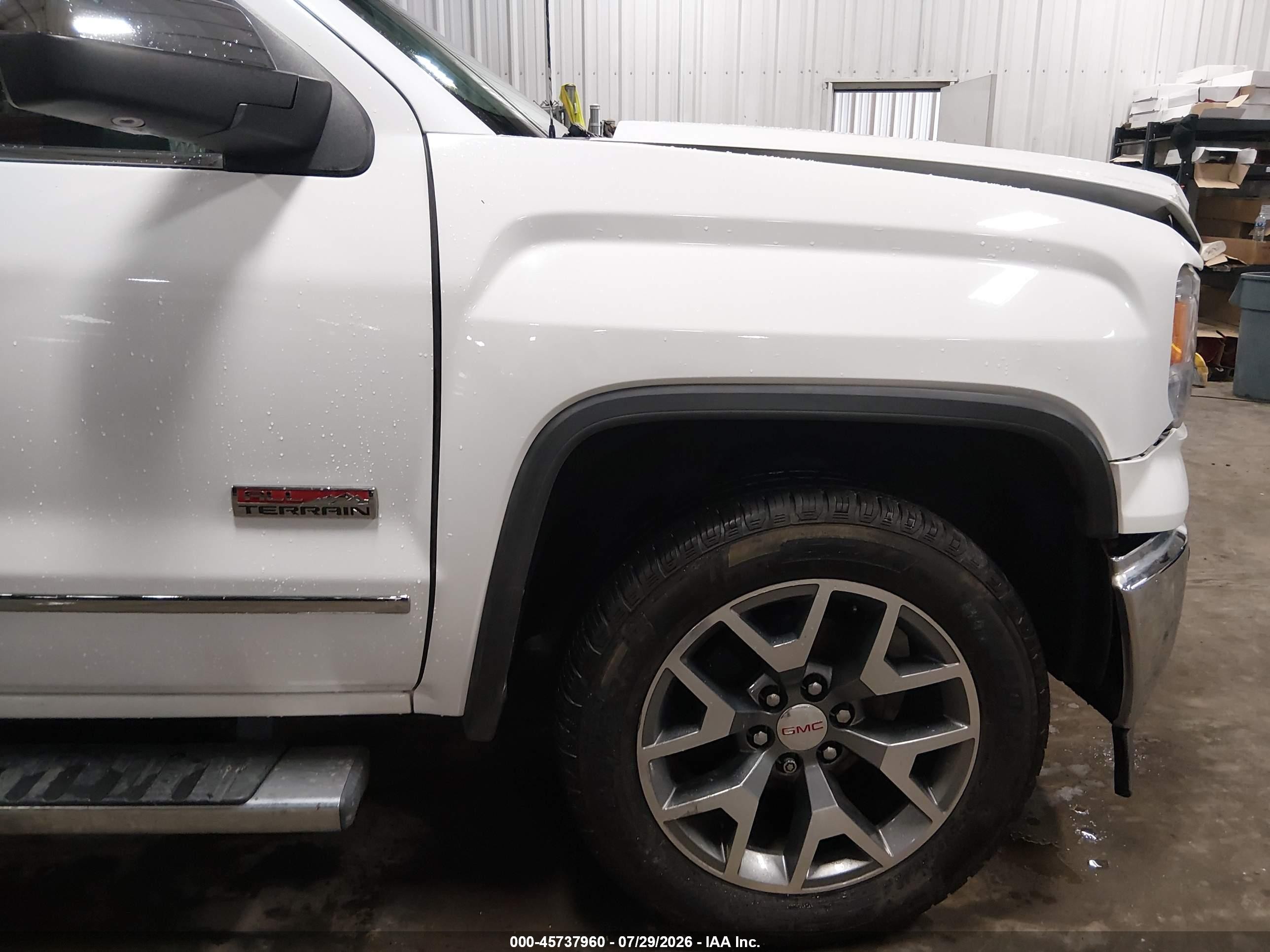 2014 Gmc Sierra 1500 Slt White vin: 1GTV2VEC6EZ211352