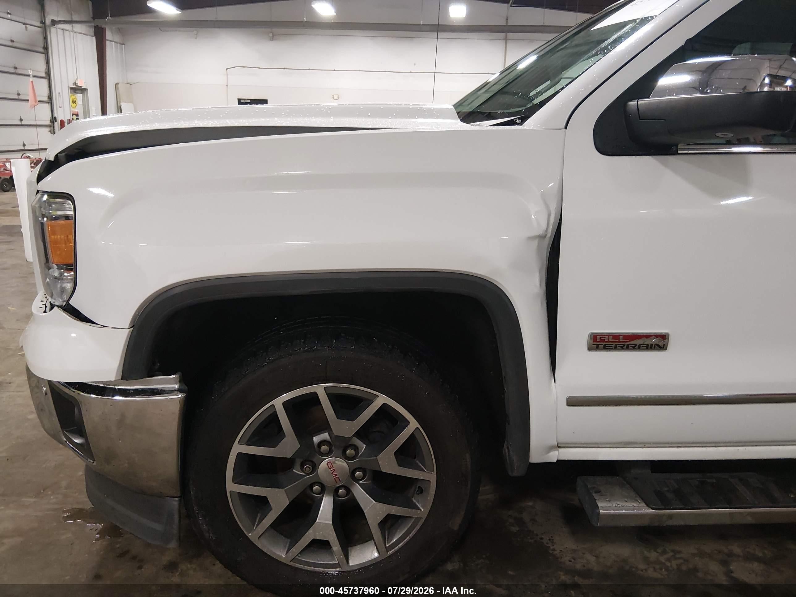 2014 Gmc Sierra 1500 Slt White vin: 1GTV2VEC6EZ211352