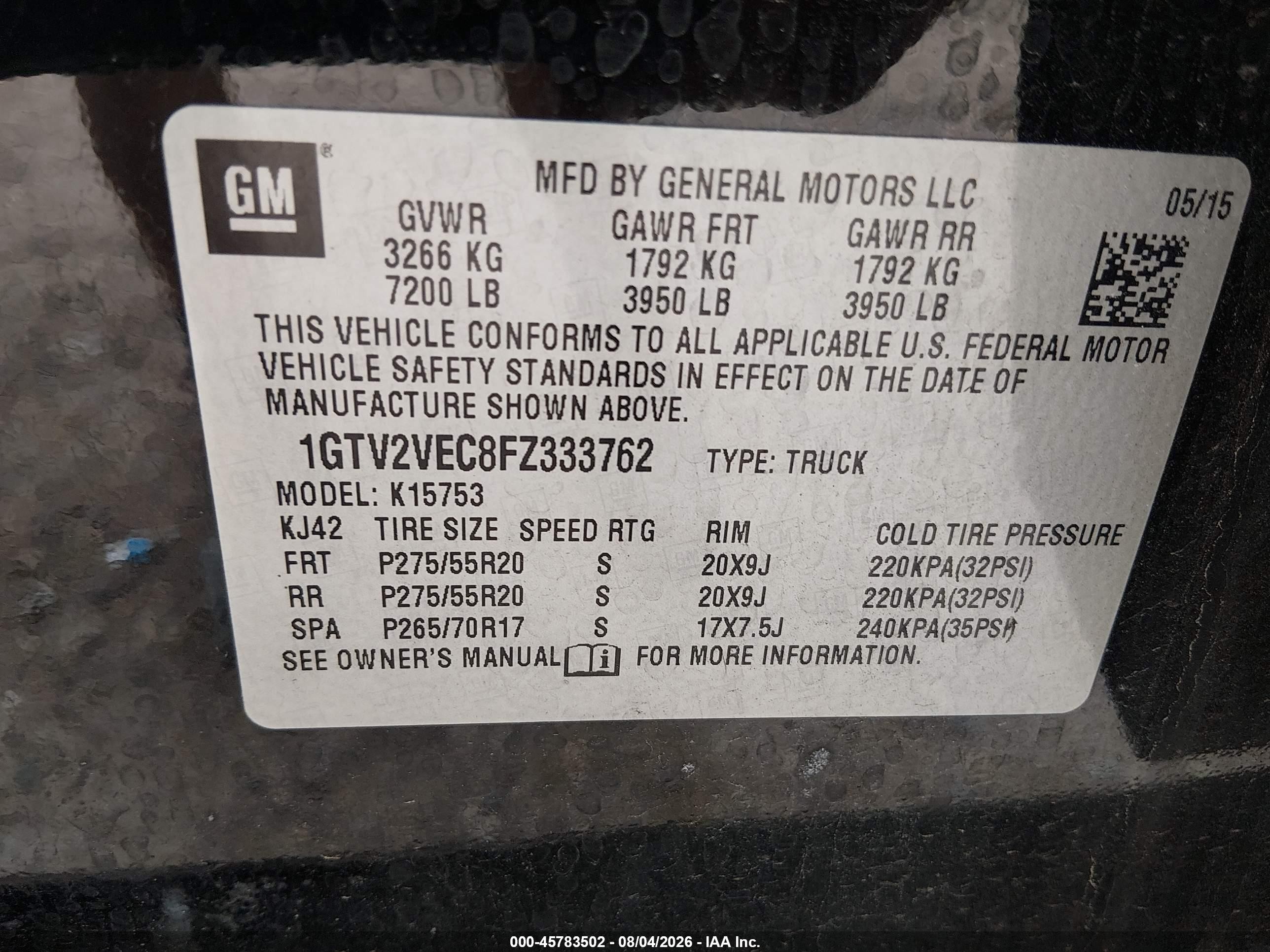 2015 Gmc Sierra 1500 Slt Black vin: 1GTV2VEC8FZ333762