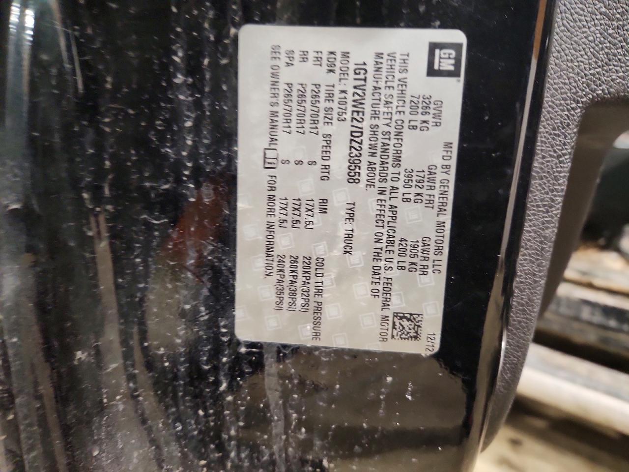 2013 Gmc Sierra K1500 Slt Черный vin: 1GTV2WE27DZ239558