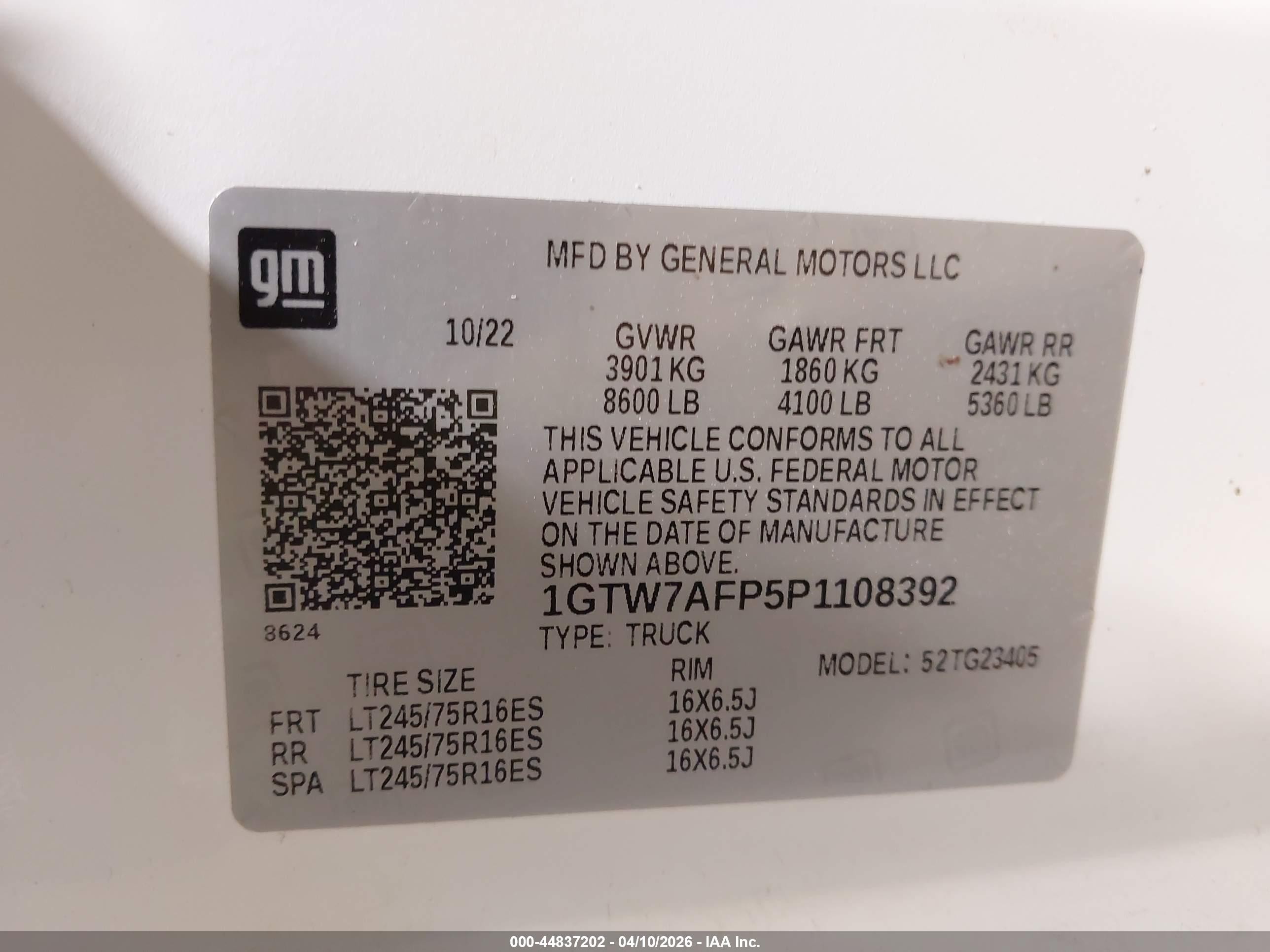2023 Gmc Savana Cargo Rwd 2500 Regular Wheelbase Work Van White vin: 1GTW7AFP5P1108392