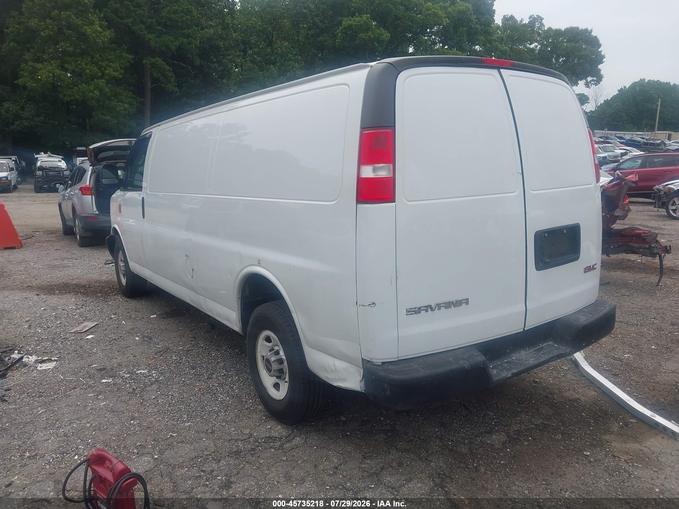 2020 Gmc Savana Cargo Rwd 2500 Extended Wheelbase Work Van White vin: 1GTW7BFP8L1263664