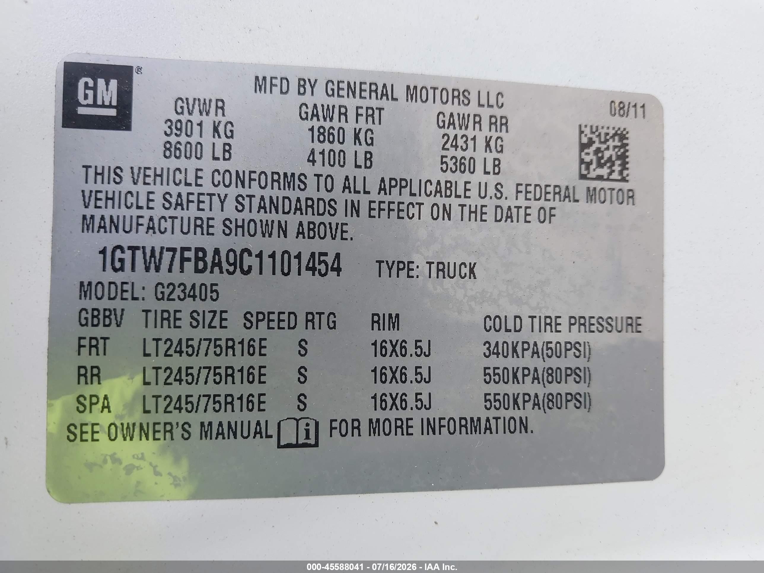 2012 Gmc Savana 2500 Work Van White vin: 1GTW7FBA9C1101454
