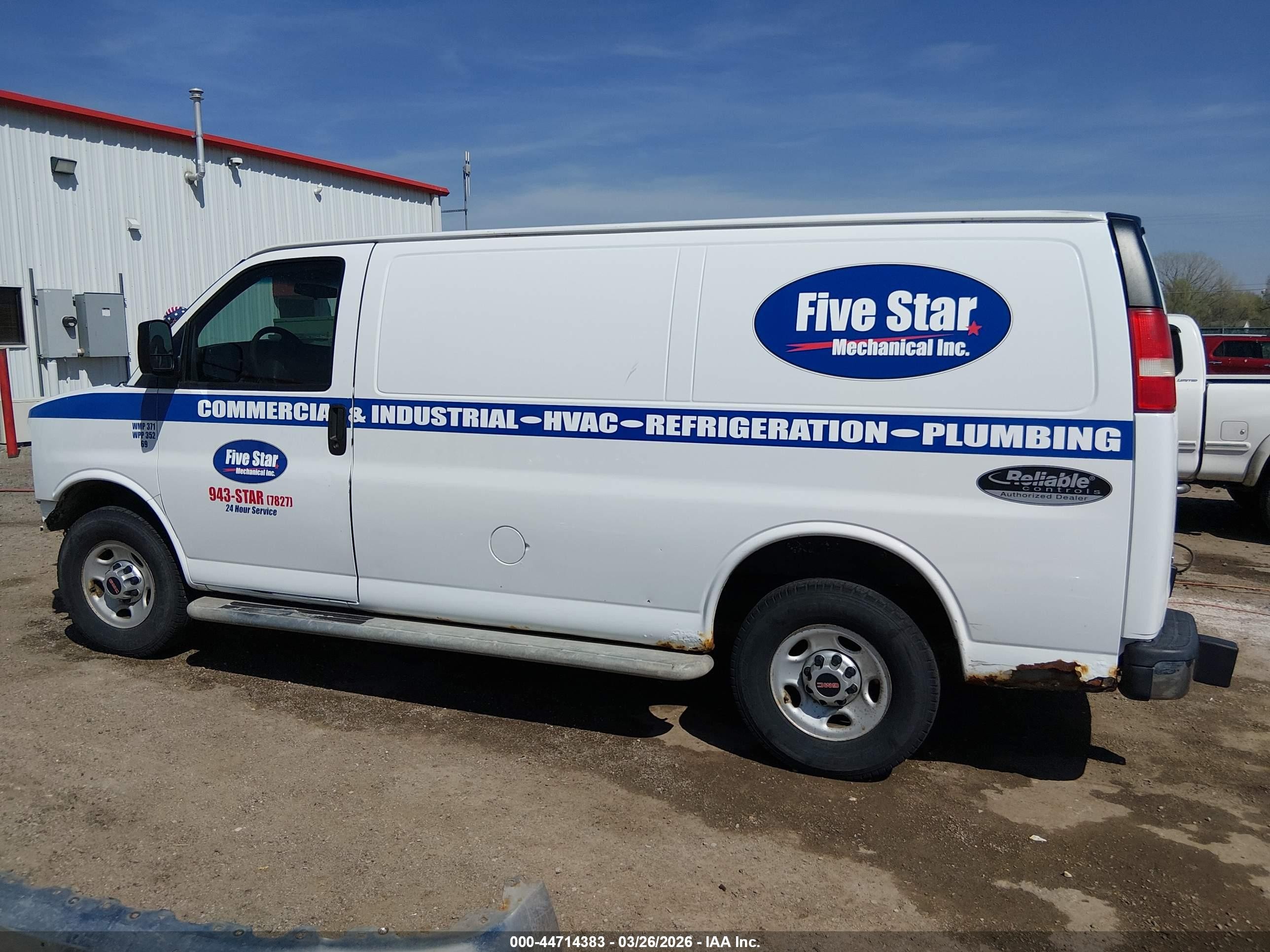 2014 Gmc Savana 2500 Work Van White vin: 1GTW7FCA8E1915600