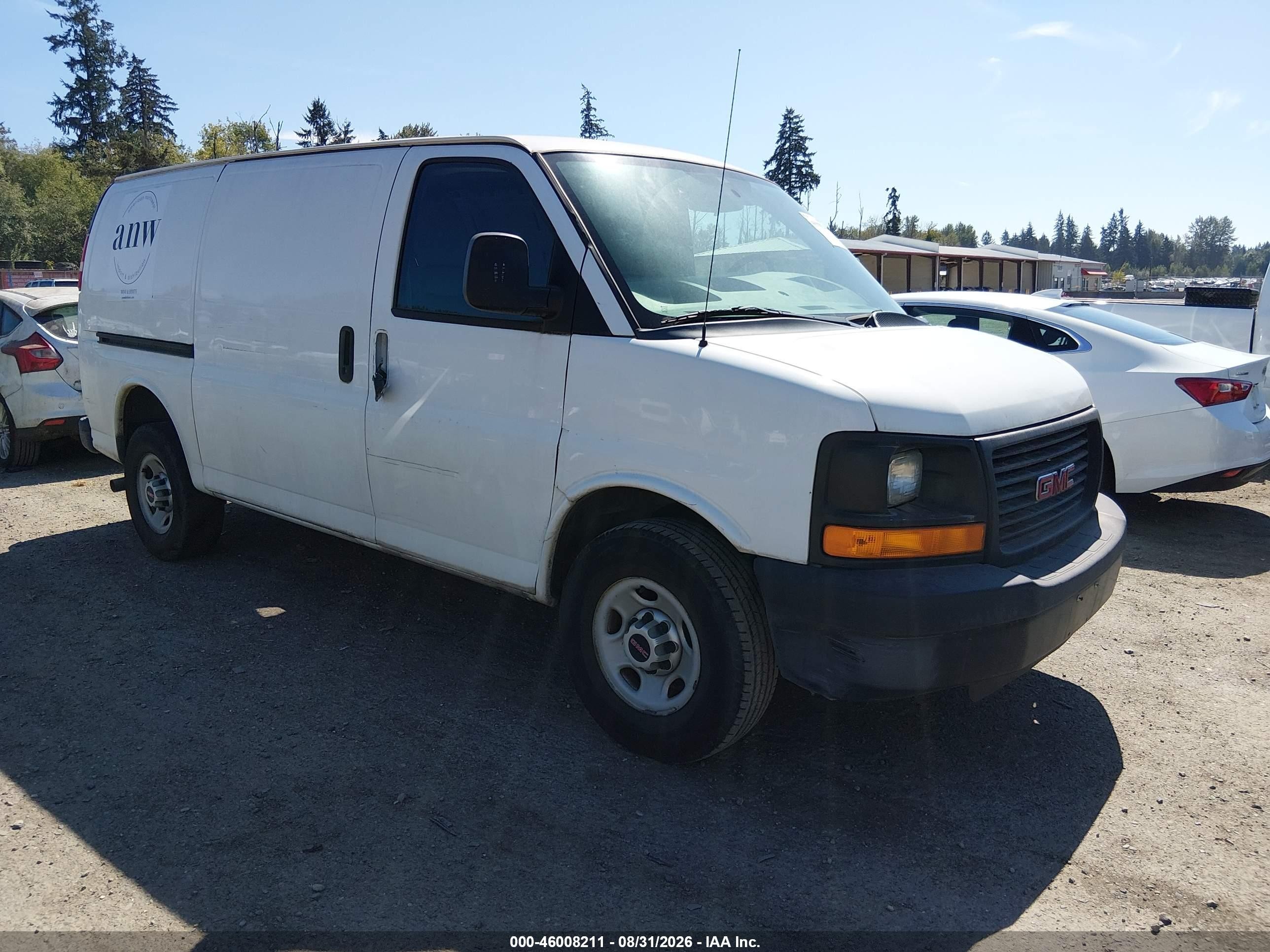 2014 Gmc Savana 2500 Work Van White vin: 1GTW7FCAXE1119446