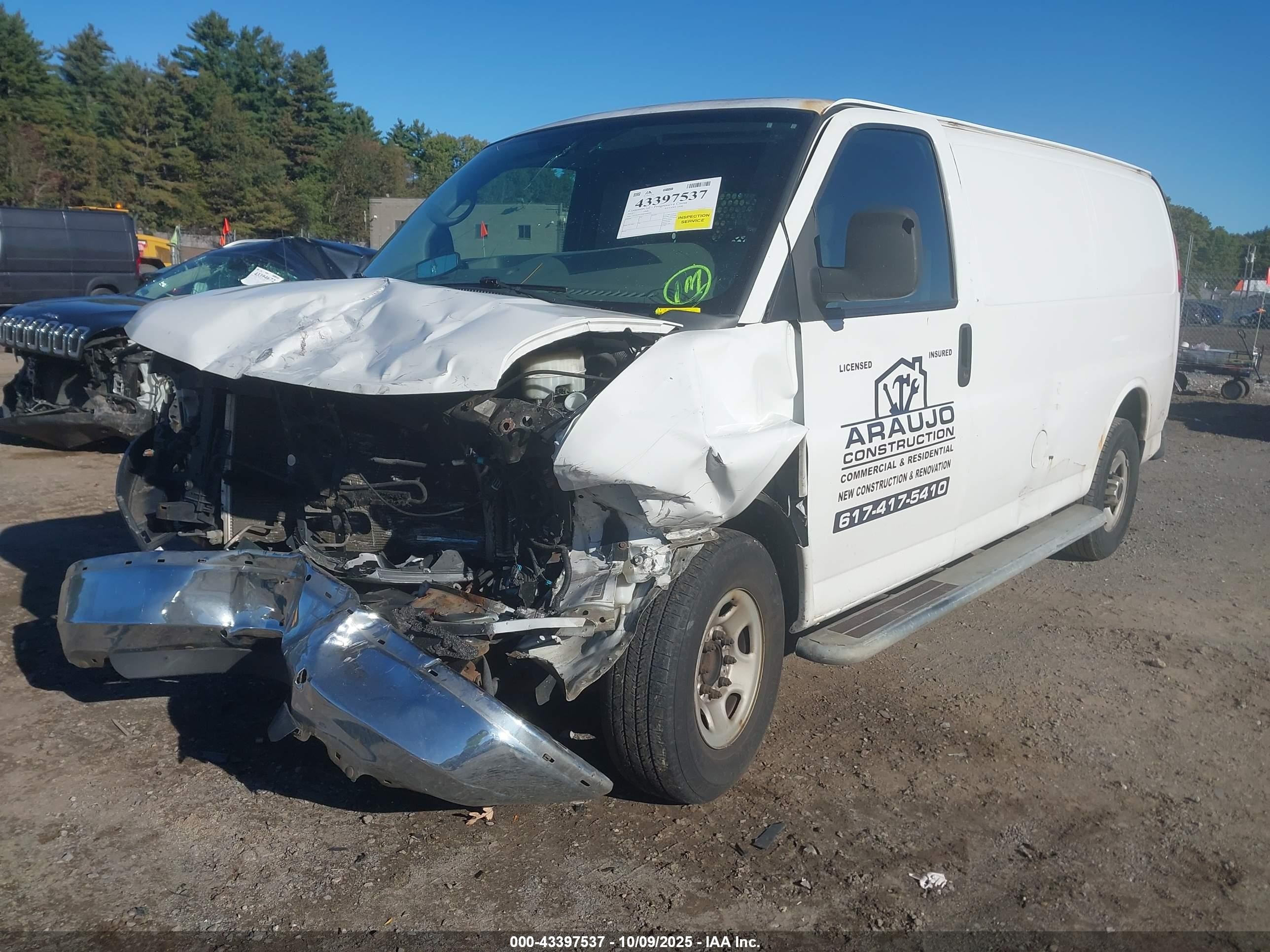 2015 Gmc Savana 2500 Work Van Белый vin: 1GTW7FCF0F1908301