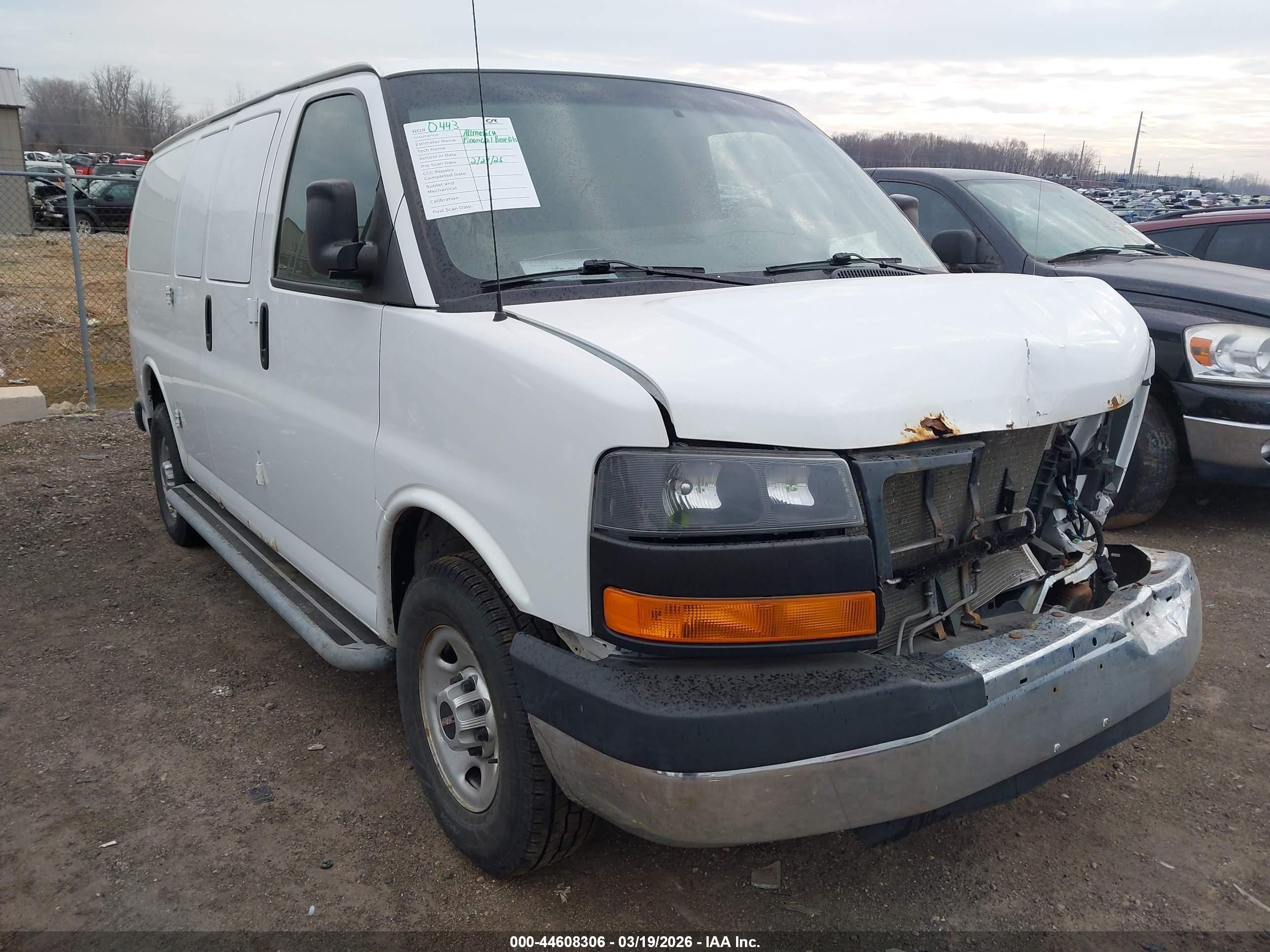 2015 Gmc Savana 2500 Work Van White vin: 1GTW7FCF3F1133671