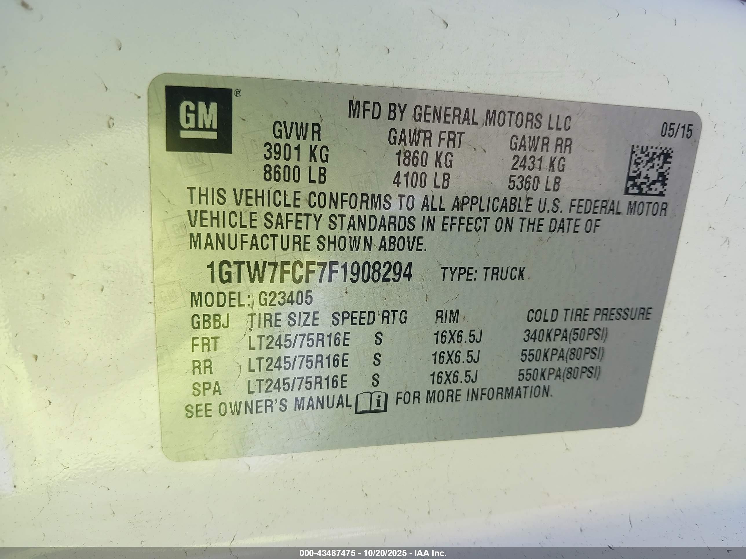 2015 Gmc Savana 2500 Work Van Белый vin: 1GTW7FCF7F1908294