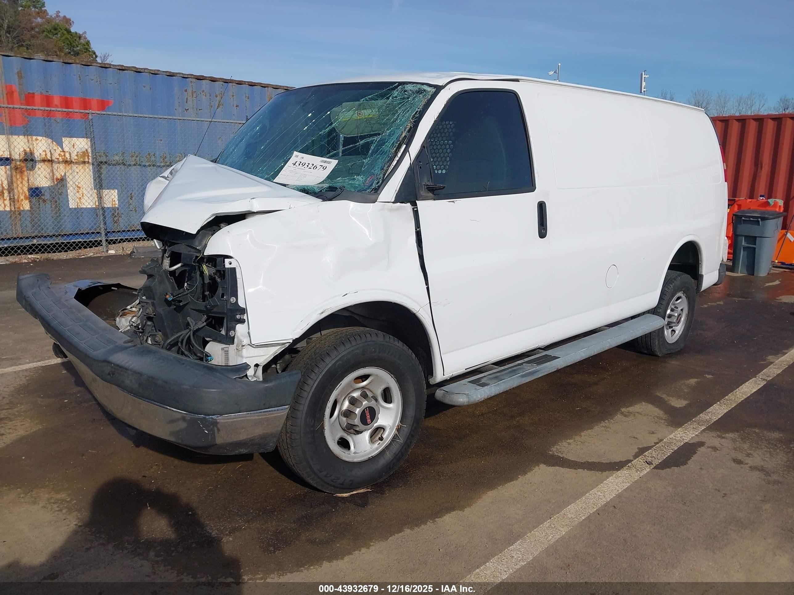 2015 Gmc Savana 2500 Work Van White vin: 1GTW7FCF8F1901757