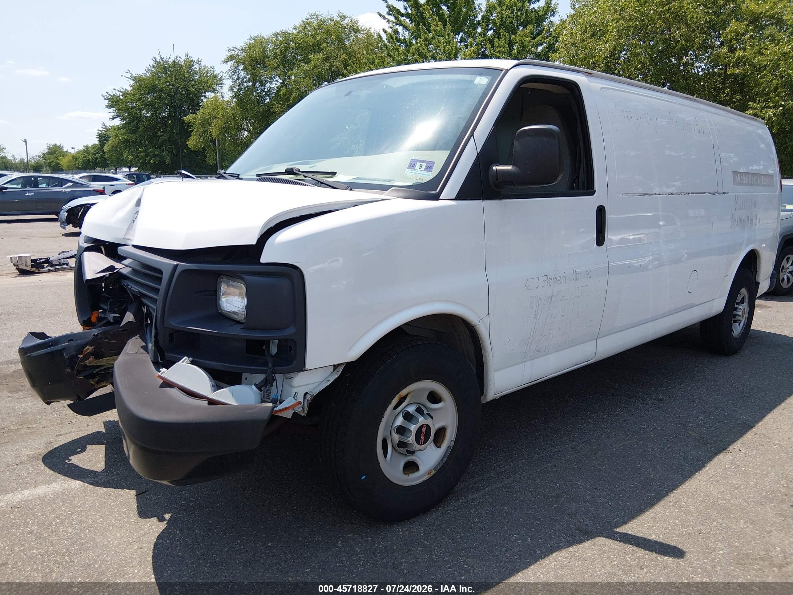 2014 Gmc Savana 2500 Work Van White vin: 1GTW7GBA6E1210365