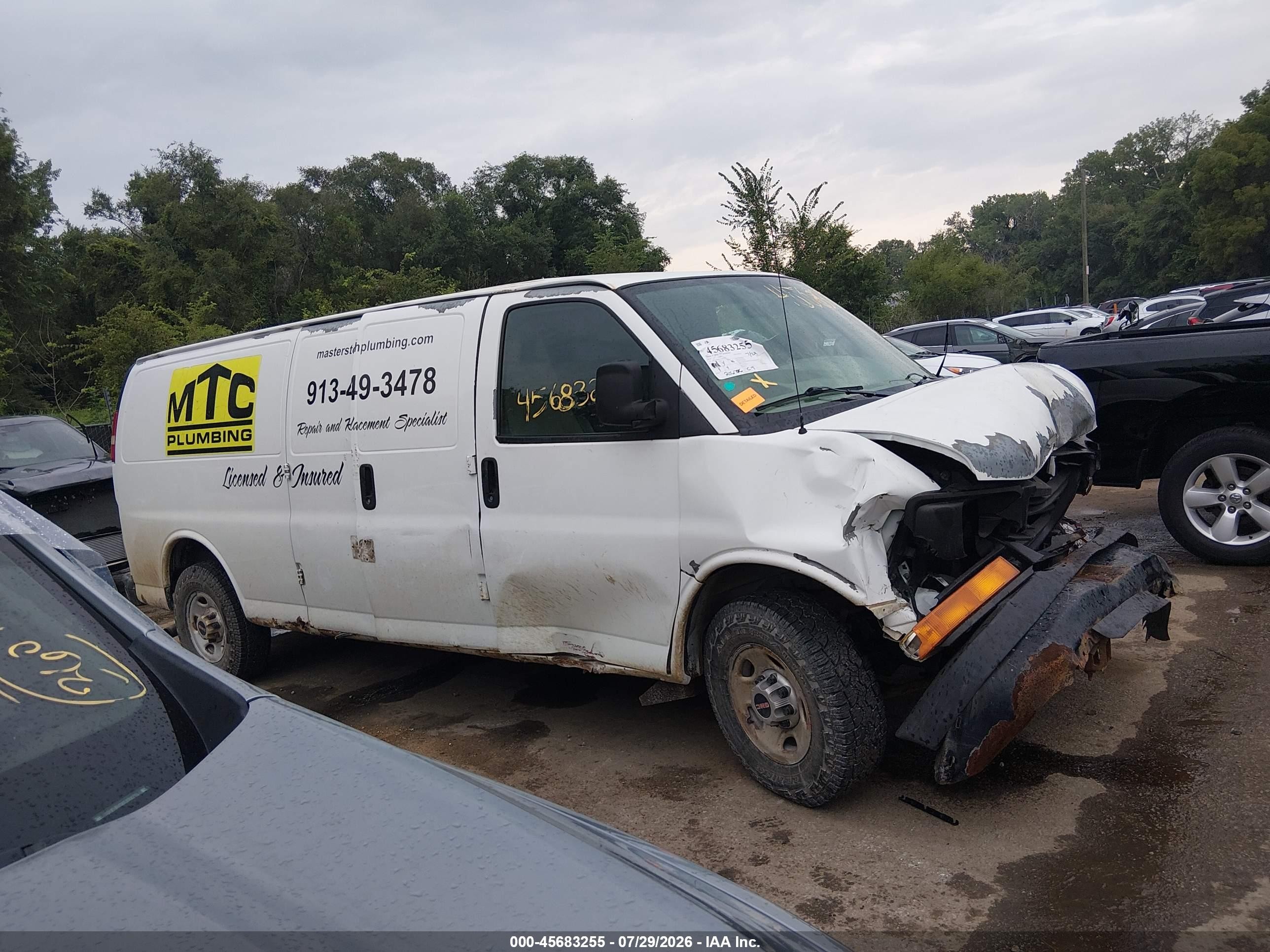2010 Gmc Savana 2500 Work Van White vin: 1GTZGGBA1A1182711