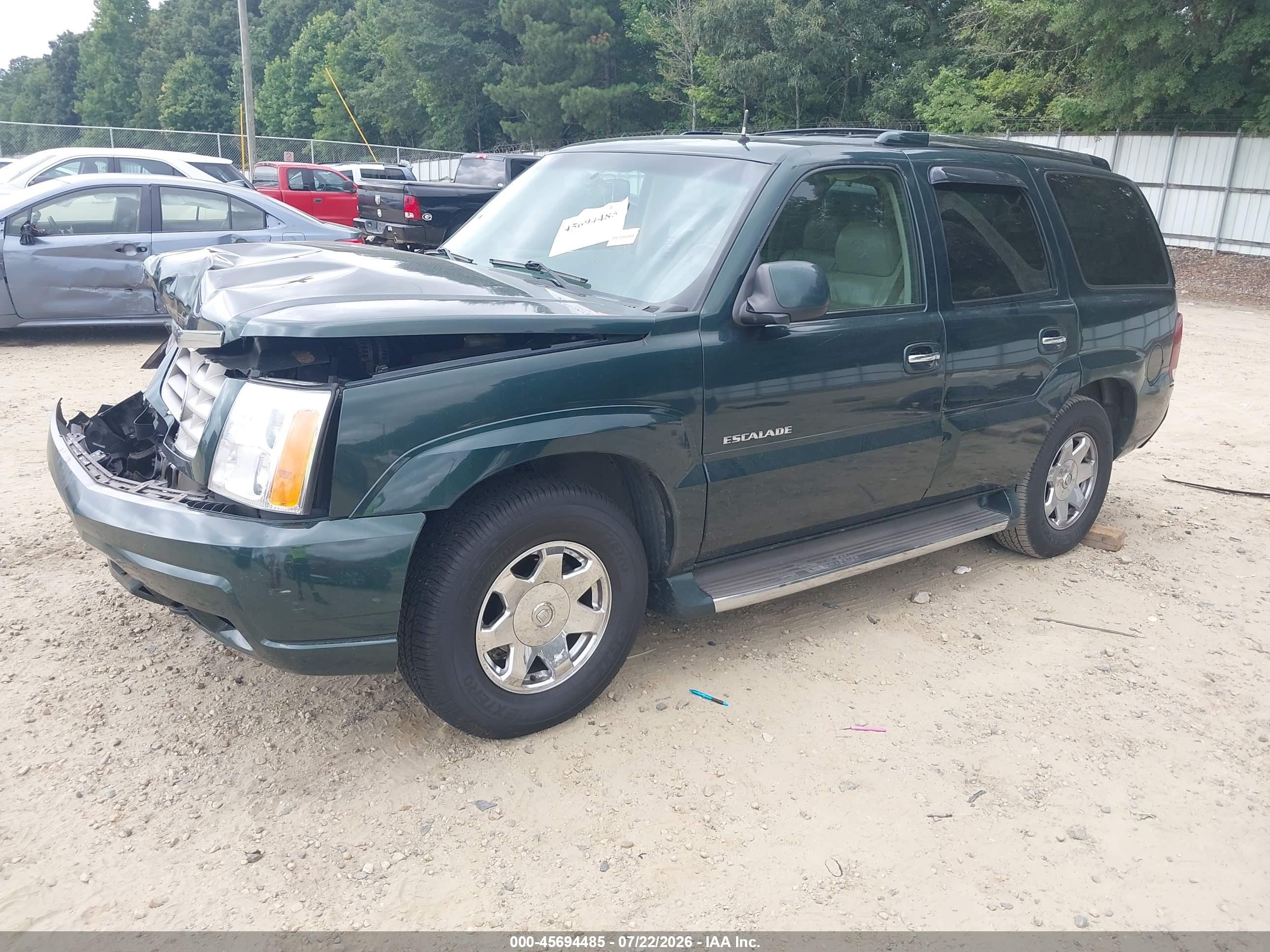 2002 Cadillac Escalade Standard Green vin: 1GYEC63T12R182709