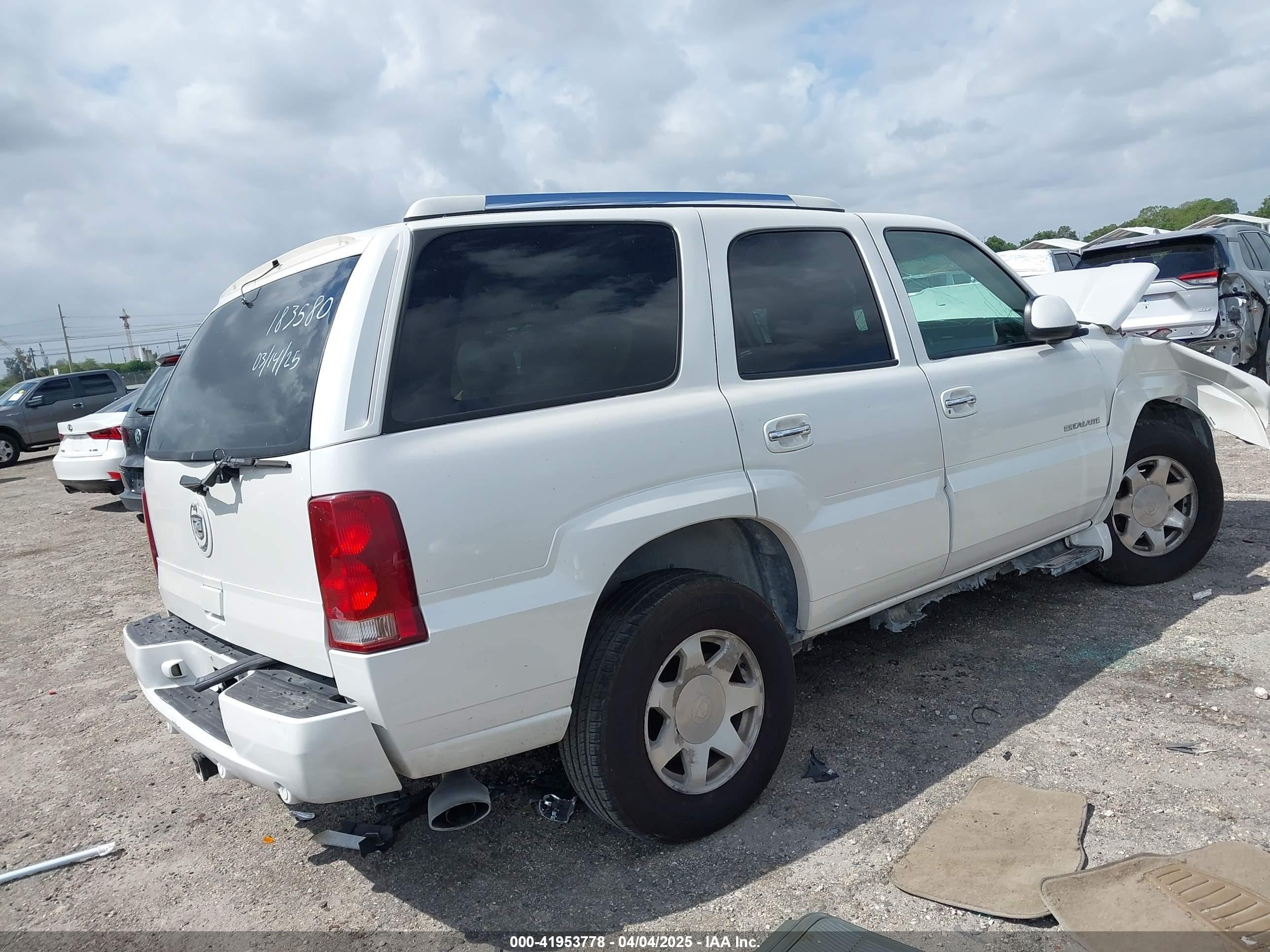2002 Cadillac Escalade Standard White vin: 1GYEC63T42R183580