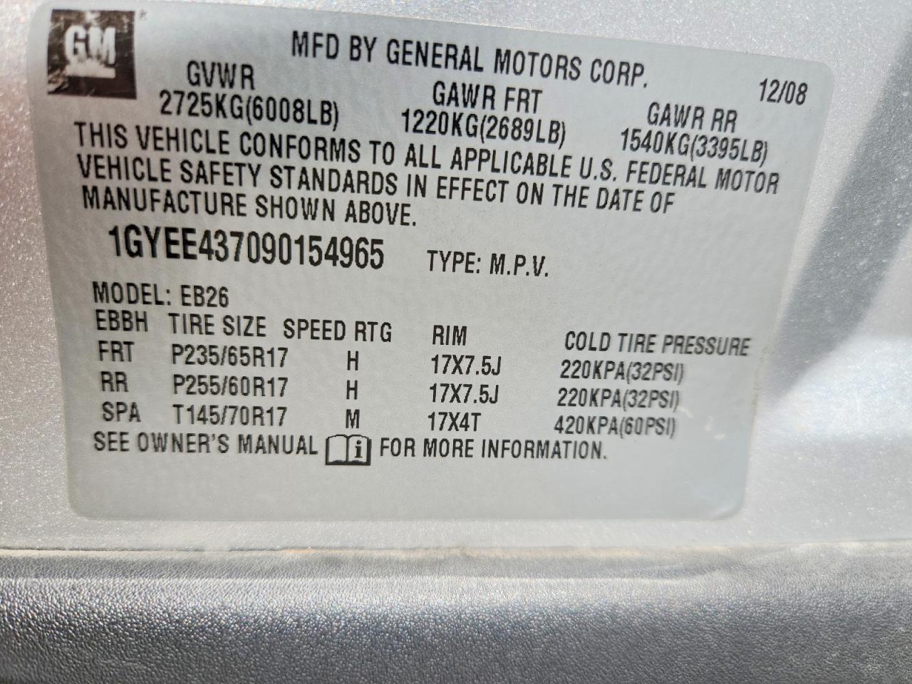 2009 Cadillac Srx Silver vin: 1GYEE437090154965