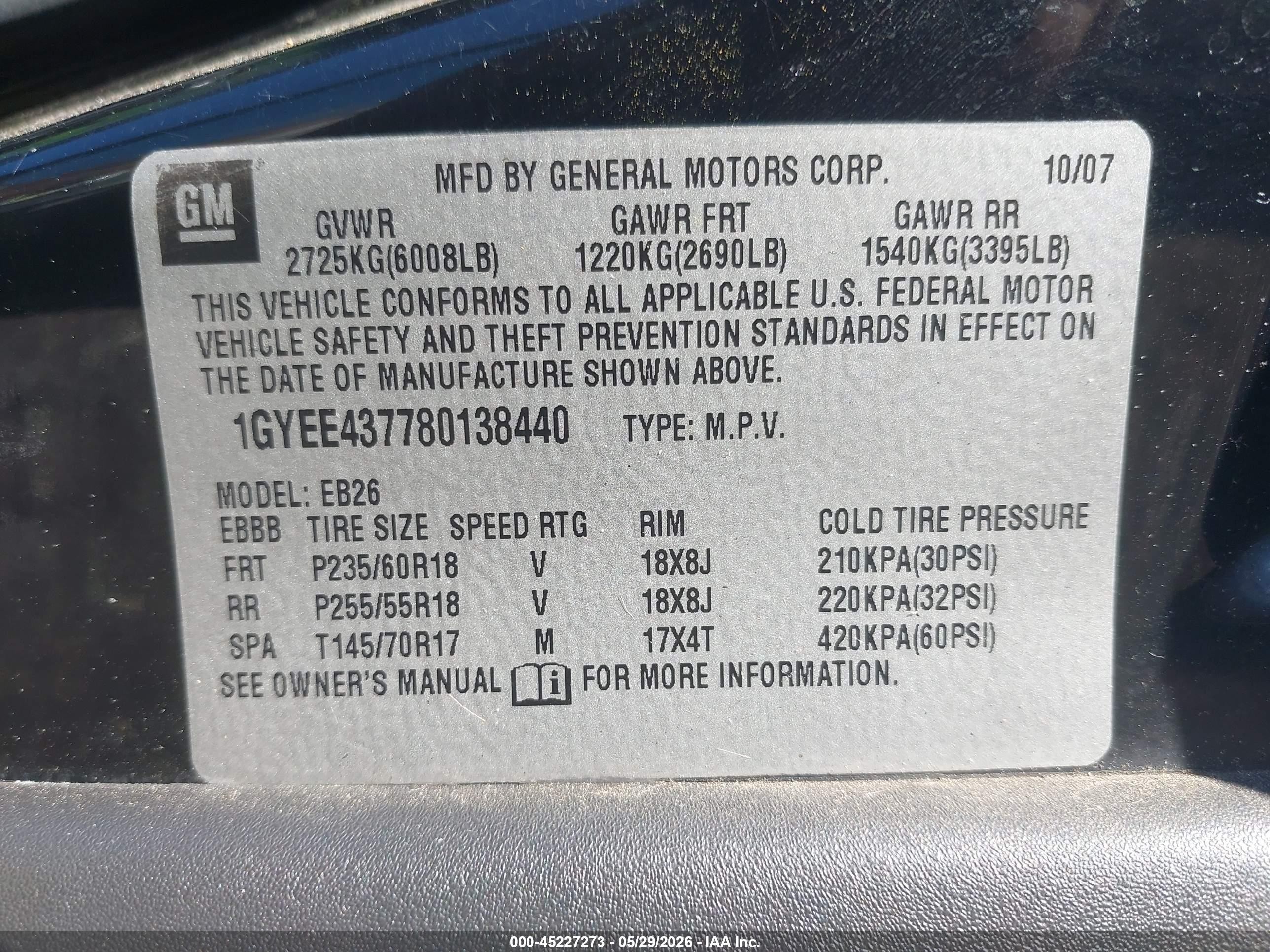 2008 Cadillac Srx V6 Black vin: 1GYEE437780138440