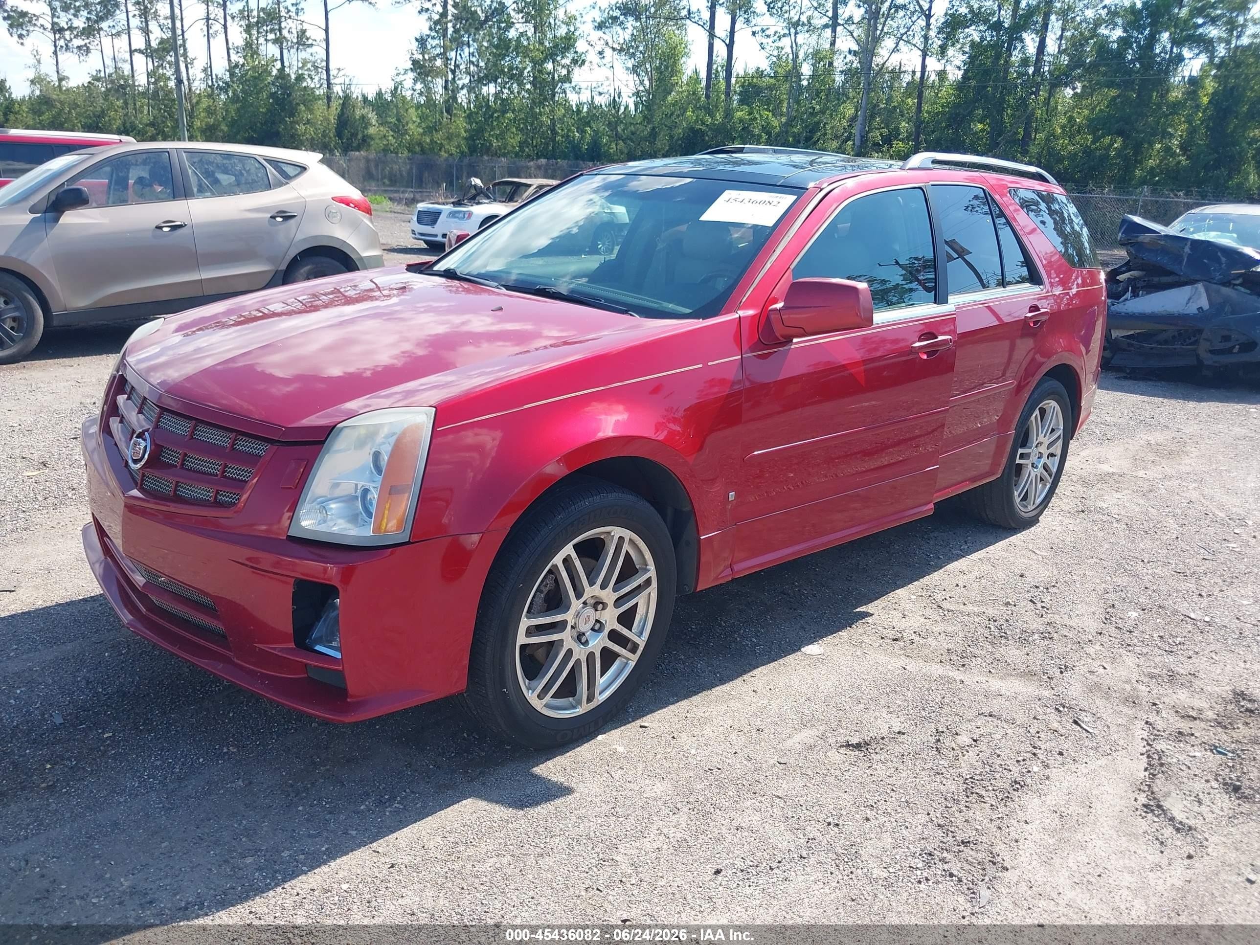 2008 Cadillac Srx Awd Red vin: 1GYEE53A380190147