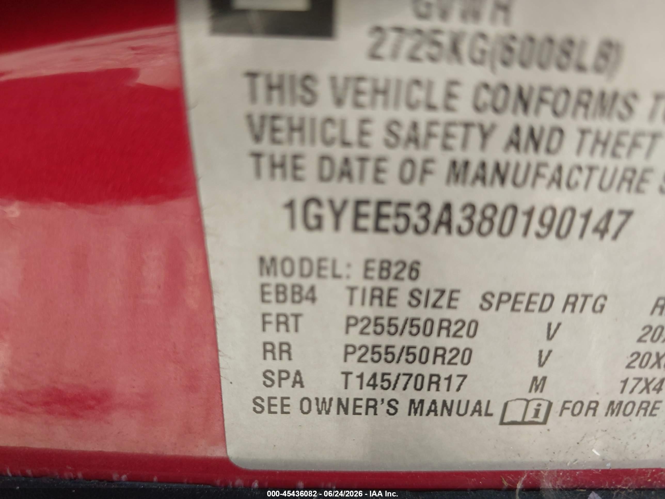 2008 Cadillac Srx Awd Red vin: 1GYEE53A380190147