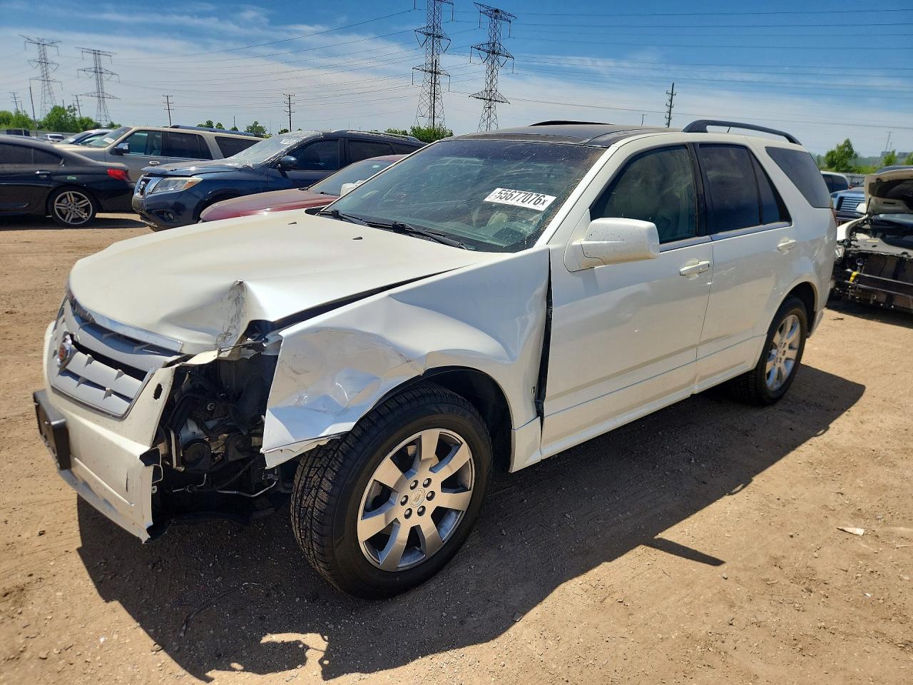 2007 Cadillac Srx White vin: 1GYEE637370136906