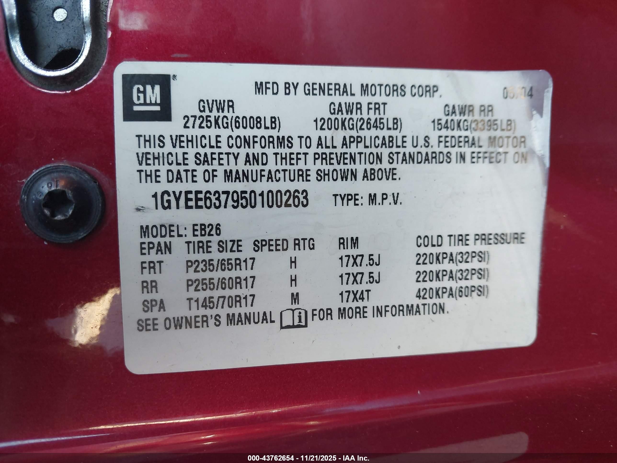 2005 Cadillac Srx V6 Красный vin: 1GYEE637950100263
