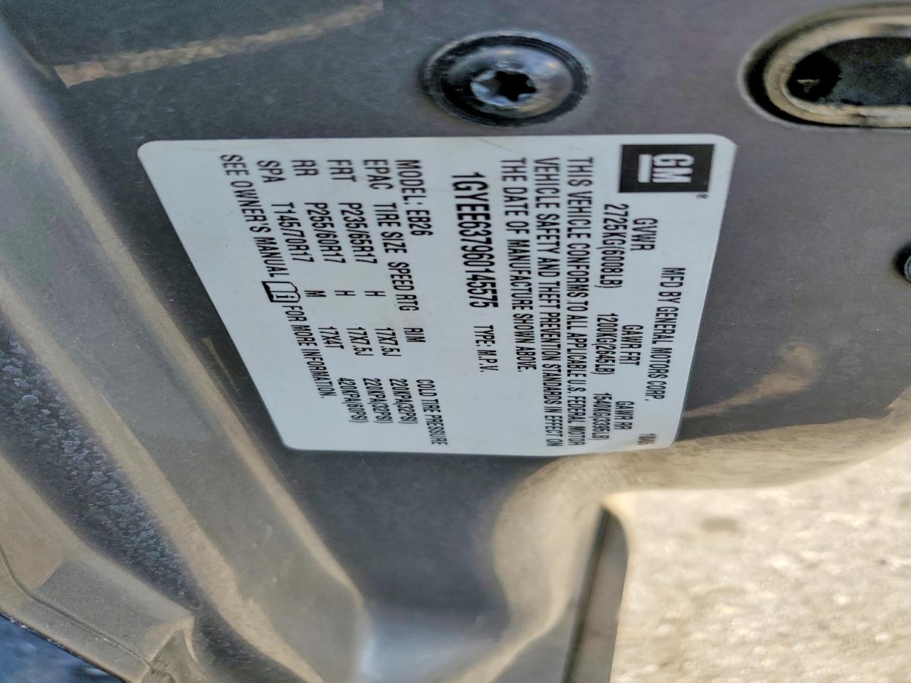 2006 Cadillac Srx Gray vin: 1GYEE637960145575