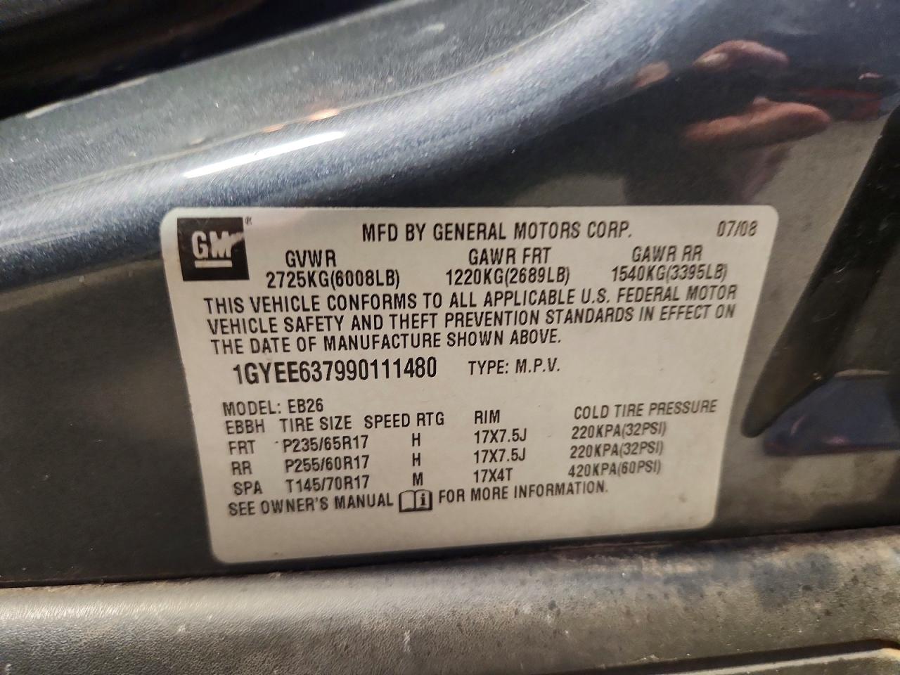2009 Cadillac Srx Gray vin: 1GYEE637990111480